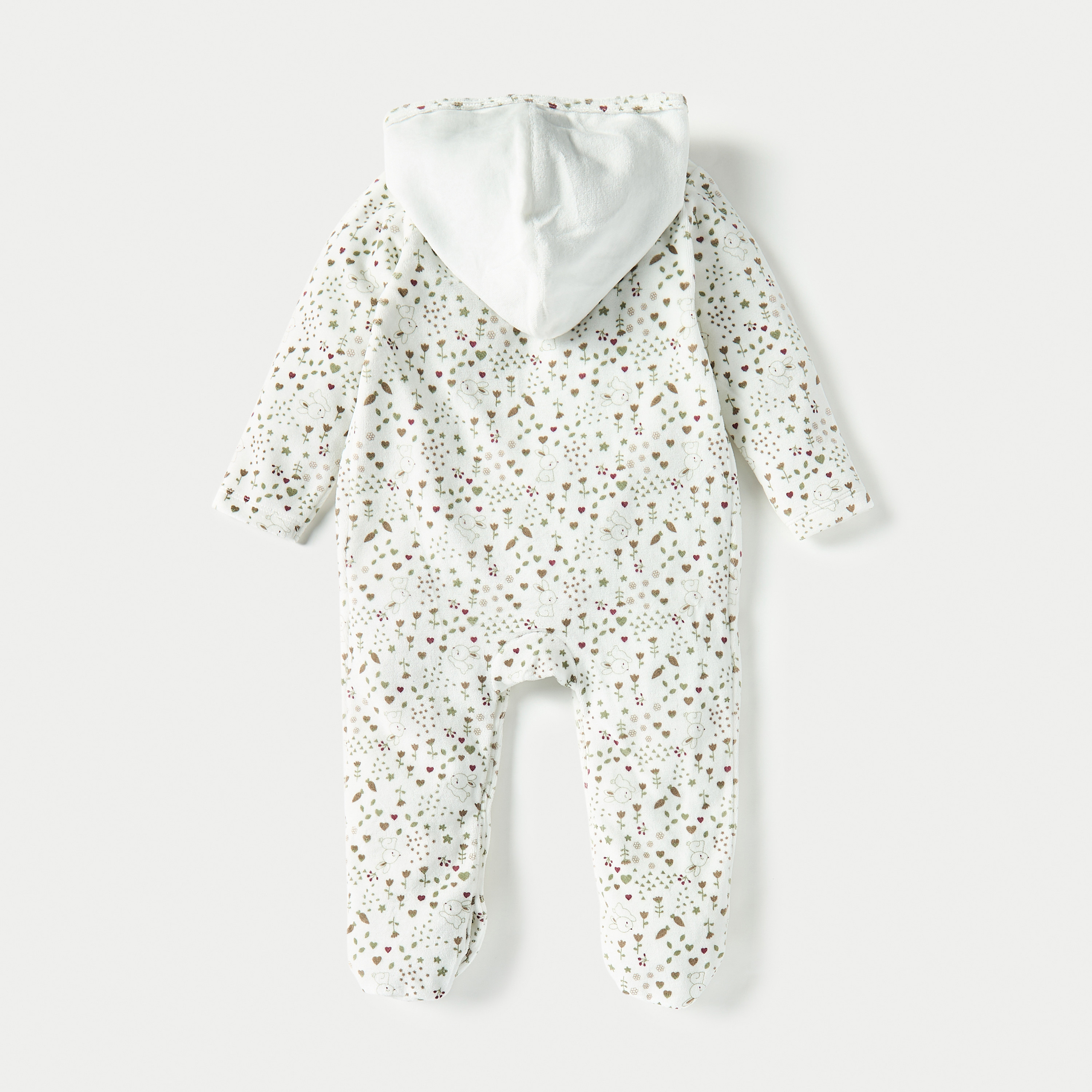 Juniors All-Over Print Hooded Sleepsuit with Snap Button Closure-baby-girls-clothing-nightwear-sleepsuits-image-2