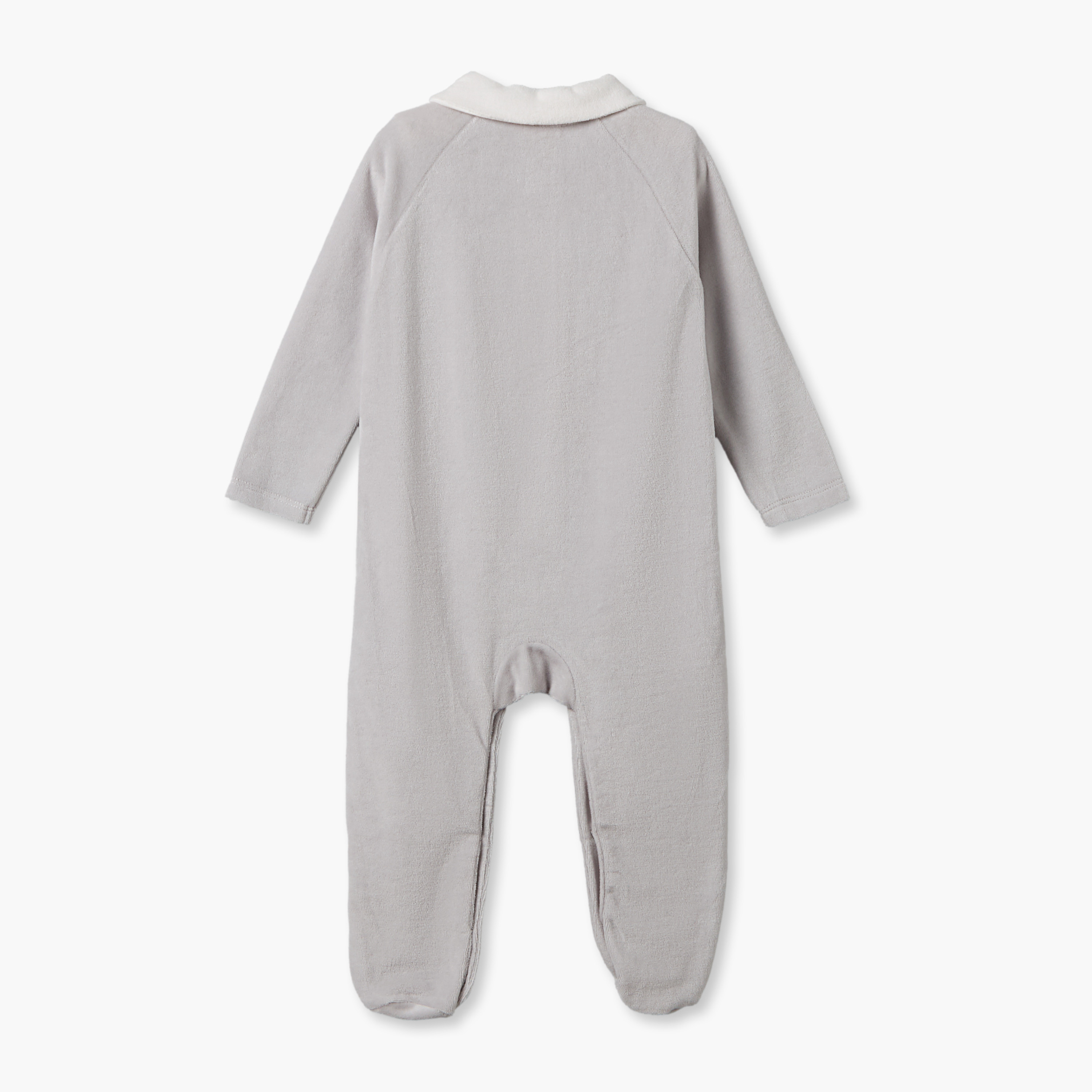 طقم بدلات نوم قطيفة بياقة ضيقة وأكمام طويلة وطبعات أبجدية من جونيورز - قطعتين-baby-boys-clothing-nightwear-sleepsuits-image-2