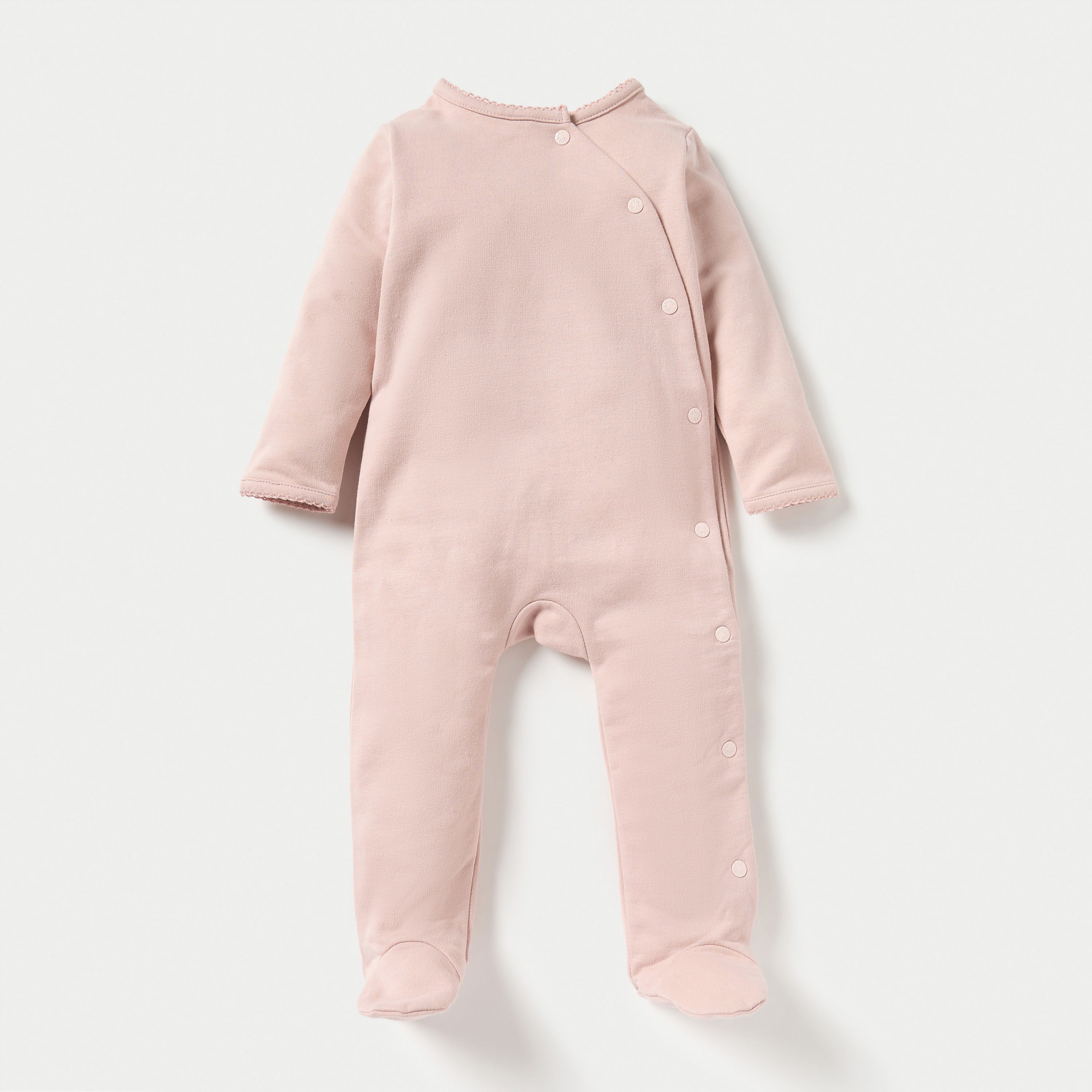 بدلة نوم سادة مغلقة القدمين بأكمام طويلة مع مريلة قابلة للفصل من جيجلز-baby-girls-clothing-nightwear-sleepsuits-image-2