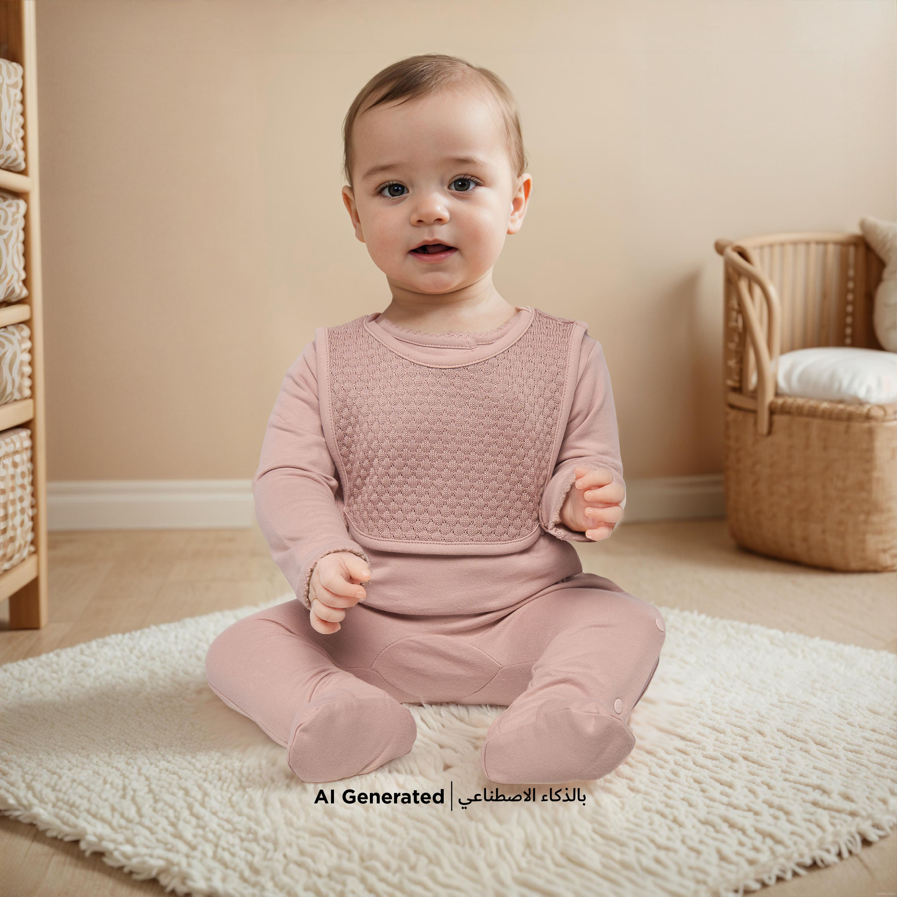 بدلة نوم سادة مغلقة القدمين بأكمام طويلة مع مريلة قابلة للفصل من جيجلز-baby-girls-clothing-nightwear-sleepsuits-image-6