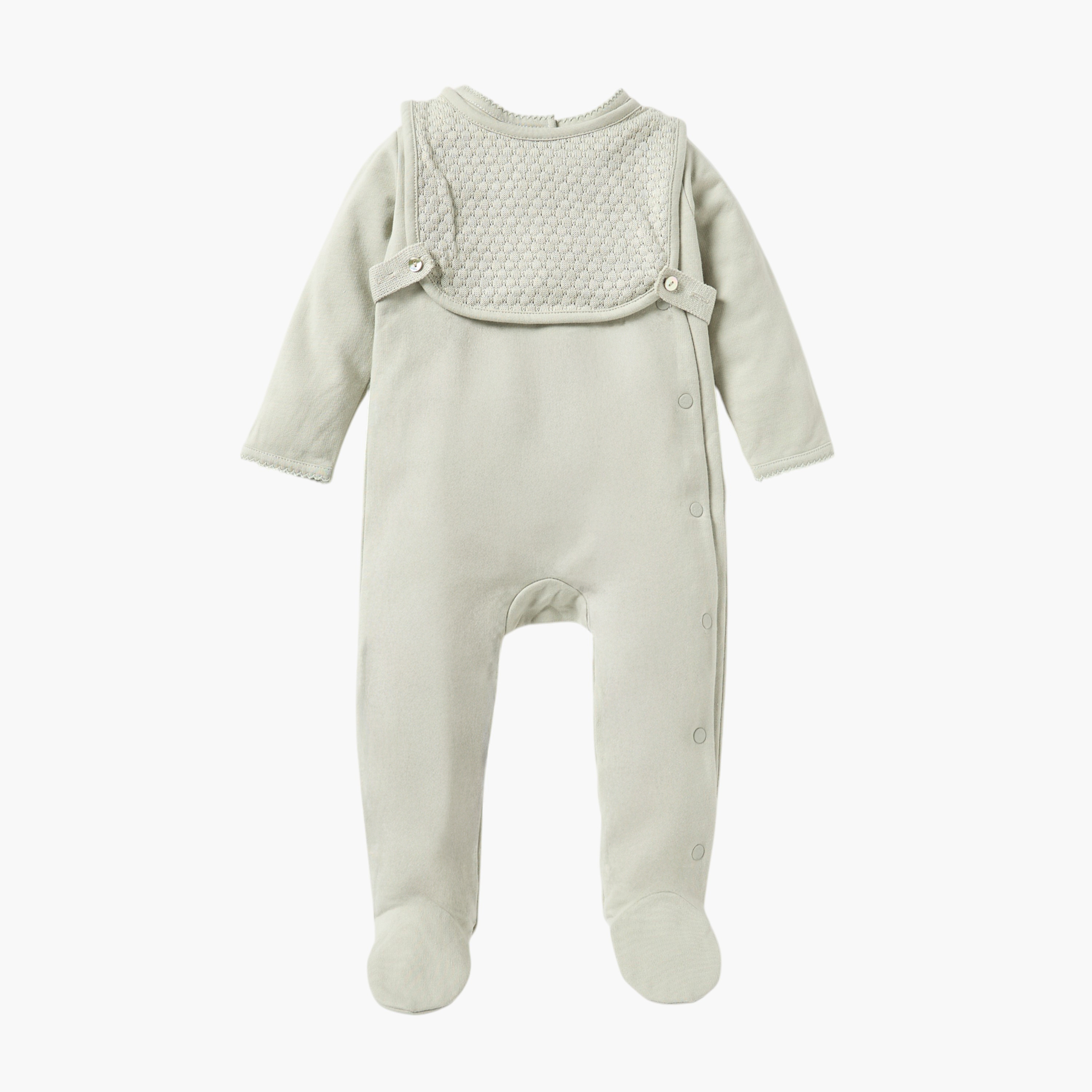 Giggles Solid Closed Foot Sleepsuit with Long Sleeves and Detachable Bib-baby-girls-clothing-nightwear-sleepsuits-image-1
