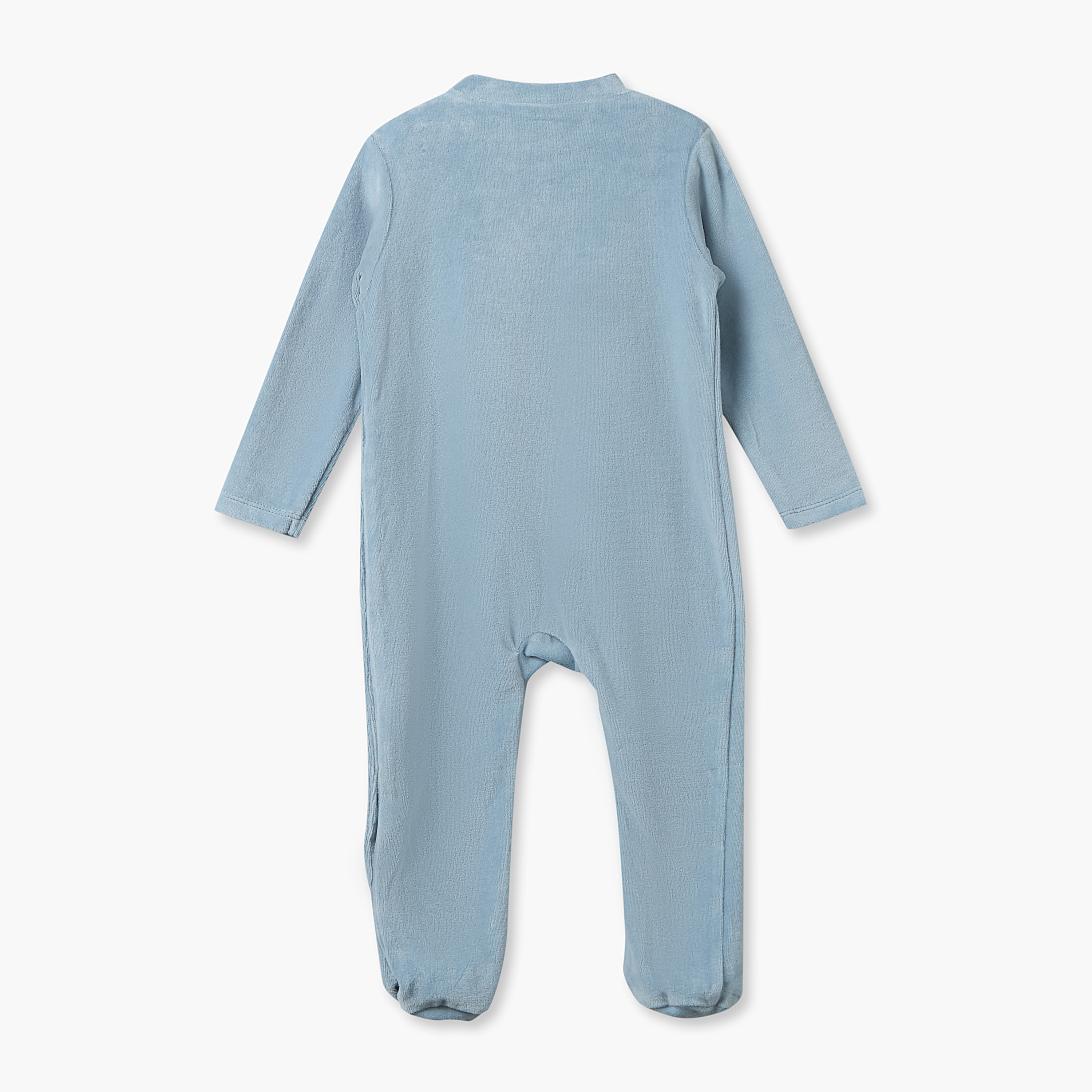 طقم بدلات نوم قطيفة بياقة ضيقة وأكمام طويلة وطبعات ديناصورات من جونيورز - قطعتين-baby-boys-clothing-nightwear-sleepsuits-image-2