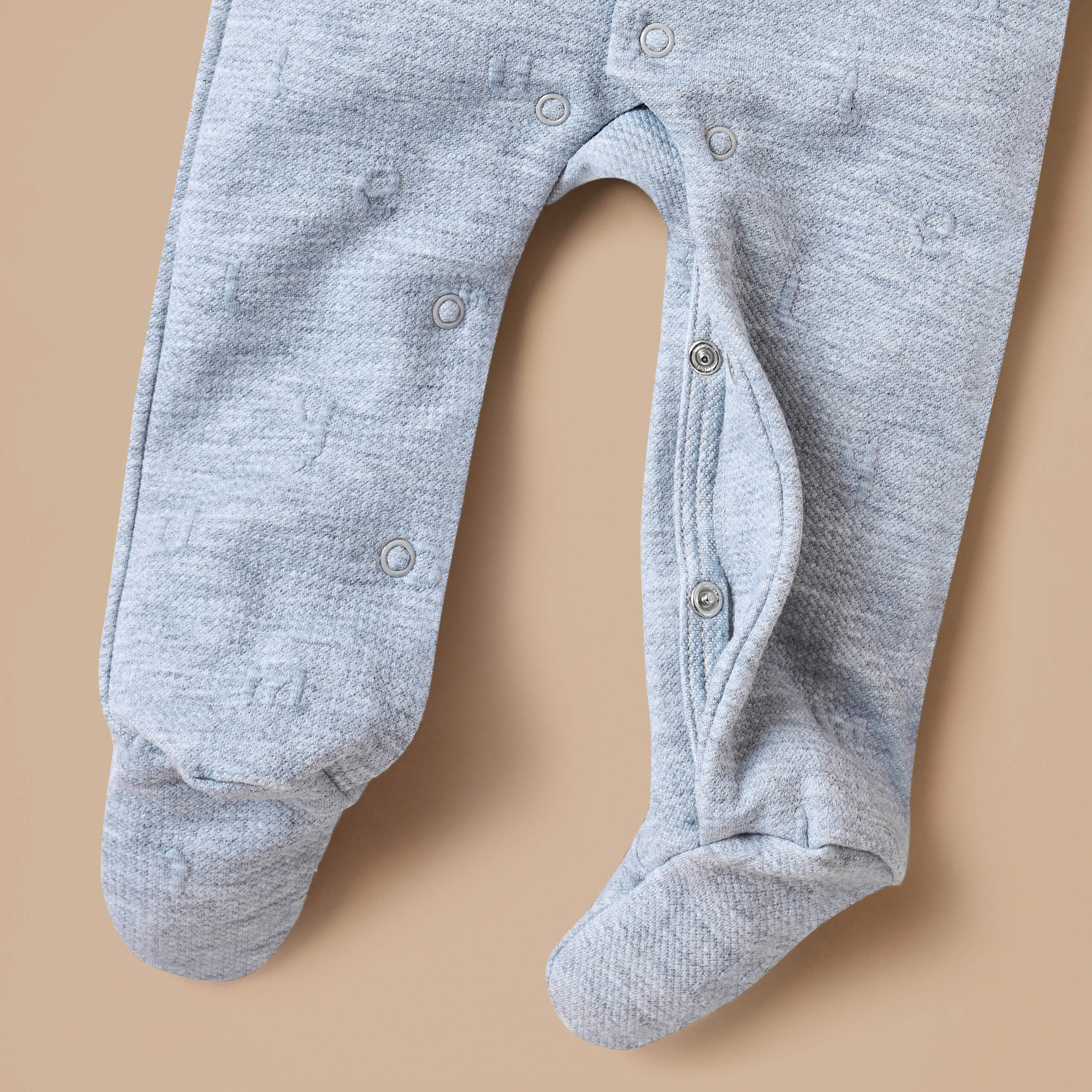 Juniors Jacquard Sleepsuit with Star Applique and Long Sleeves-baby-boys-clothing-winterwear-sleepsuits-image-4