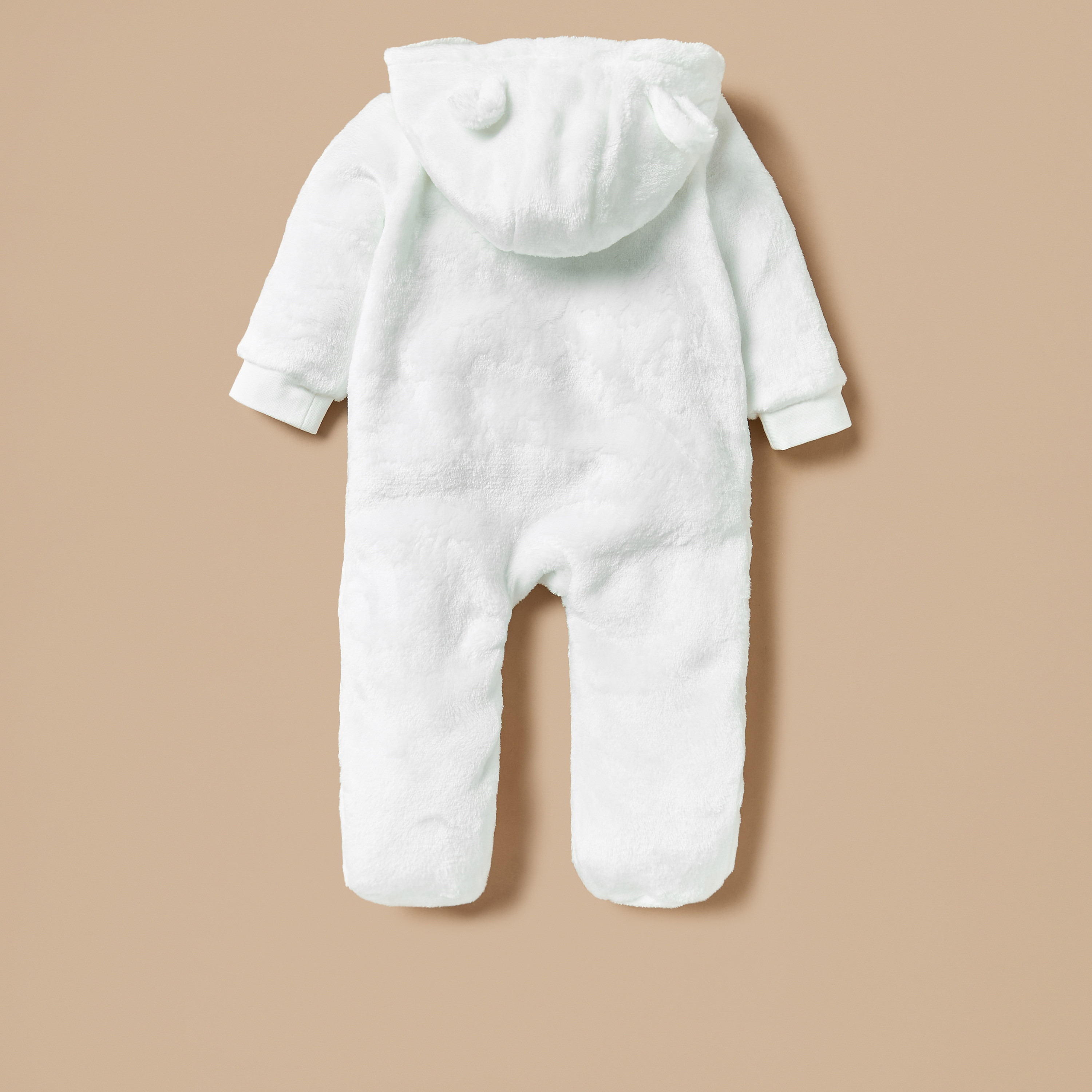 بدلة نوم سادة مغلقة القدمين بقبعة وأكمام طويلة من جونيورز-baby-girls-clothing-nightwear-sleepsuits-image-2