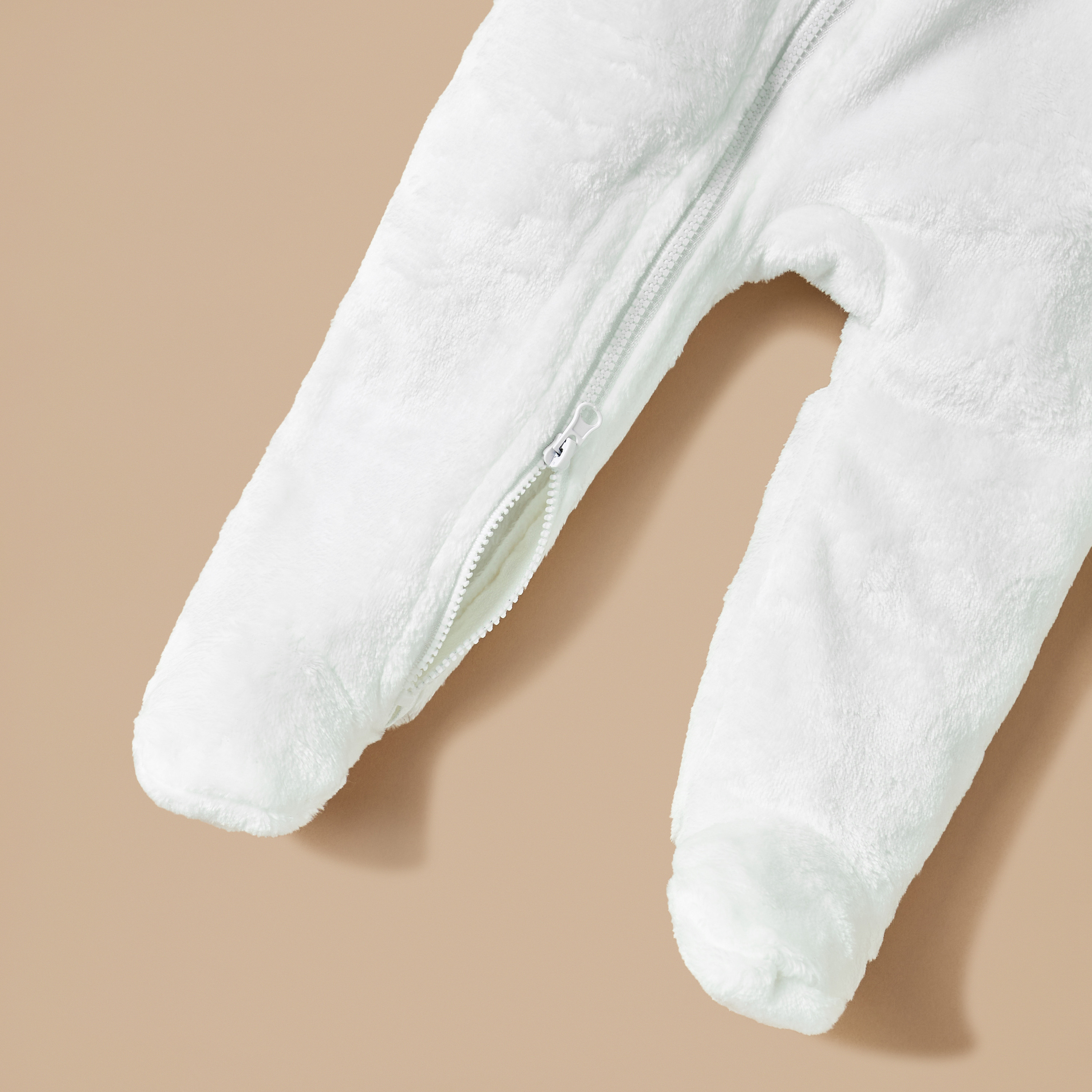 بدلة نوم سادة مغلقة القدمين بقبعة وأكمام طويلة من جونيورز-baby-girls-clothing-nightwear-sleepsuits-image-4