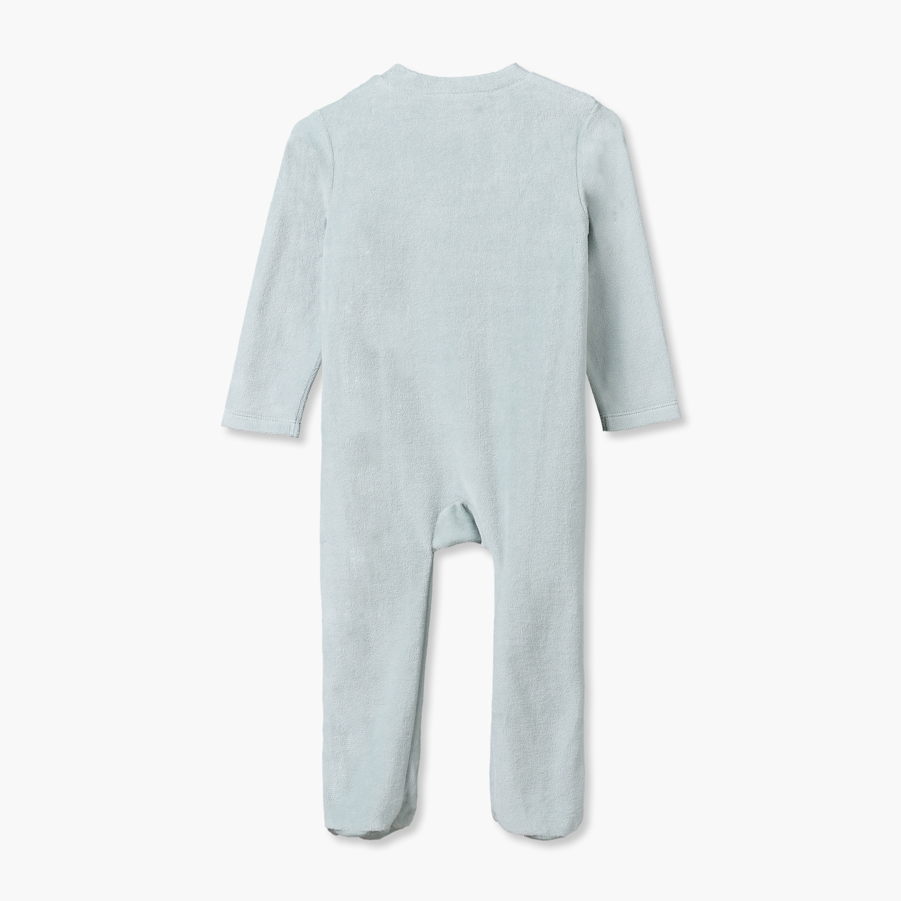Pack of 2 Juniors Cotton Crew Neck Long Sleeves Velour Sleepsuit with Snap Button Closure-baby-boys-clothing-nightwear-sleepsuits-image-2