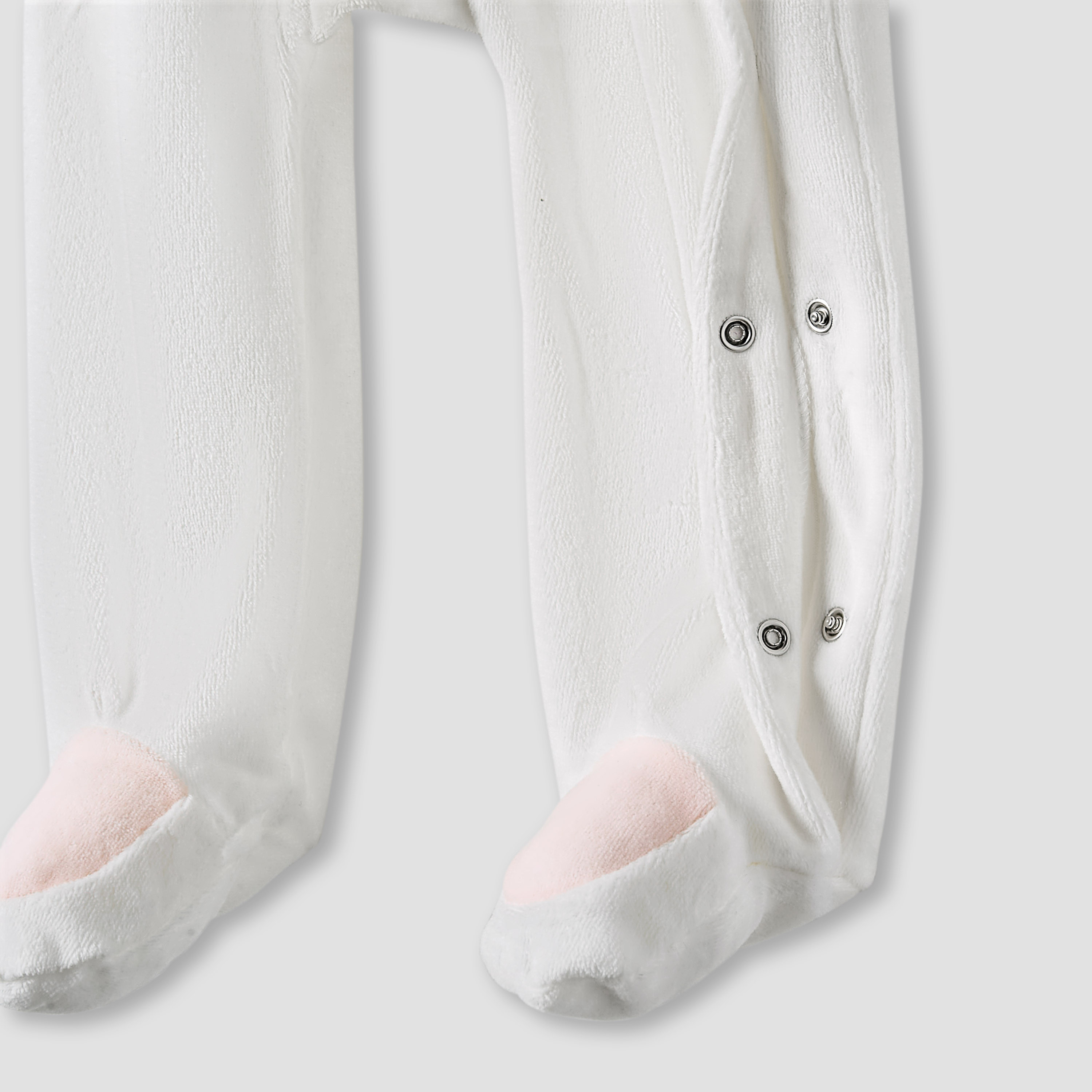 Juniors Textured Velour Footed Sleepsuit with Long Sleeves - Set of 2-baby-girls-clothing-nightwear-sleepsuits-image-5