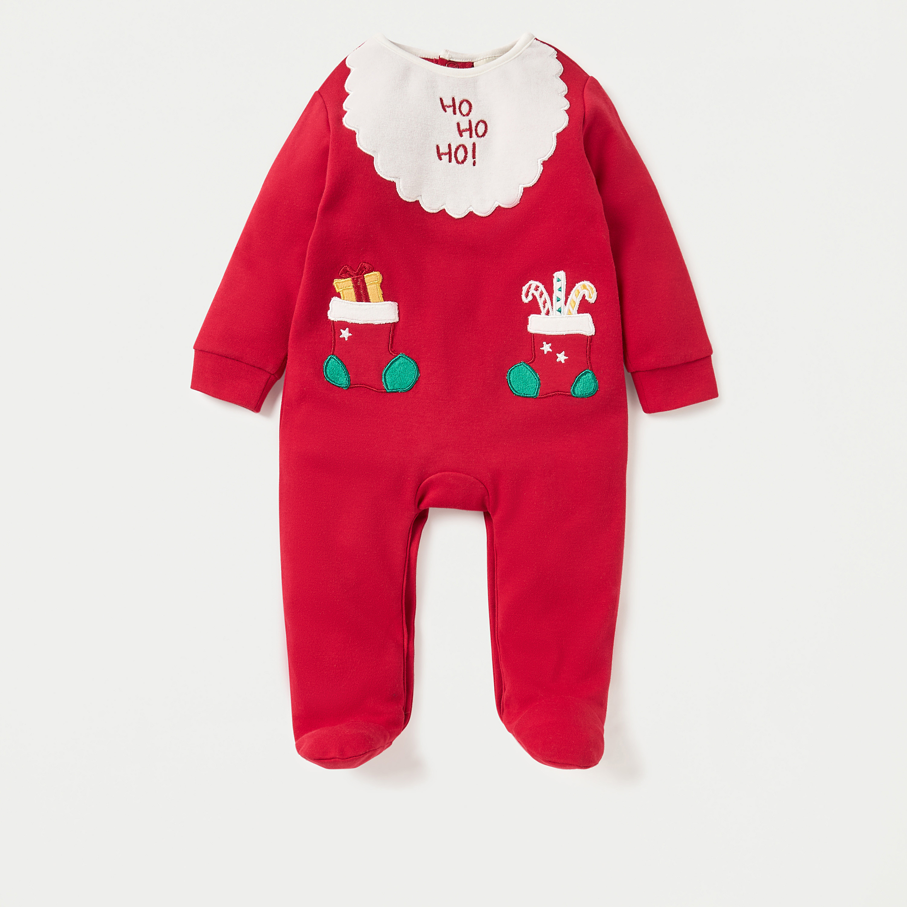 بدلة نوم بأقدام مغلقة وأكمام طويلة وزخارف من جونيورز-baby-girls-clothing-nightwear-sleepsuits-image-1