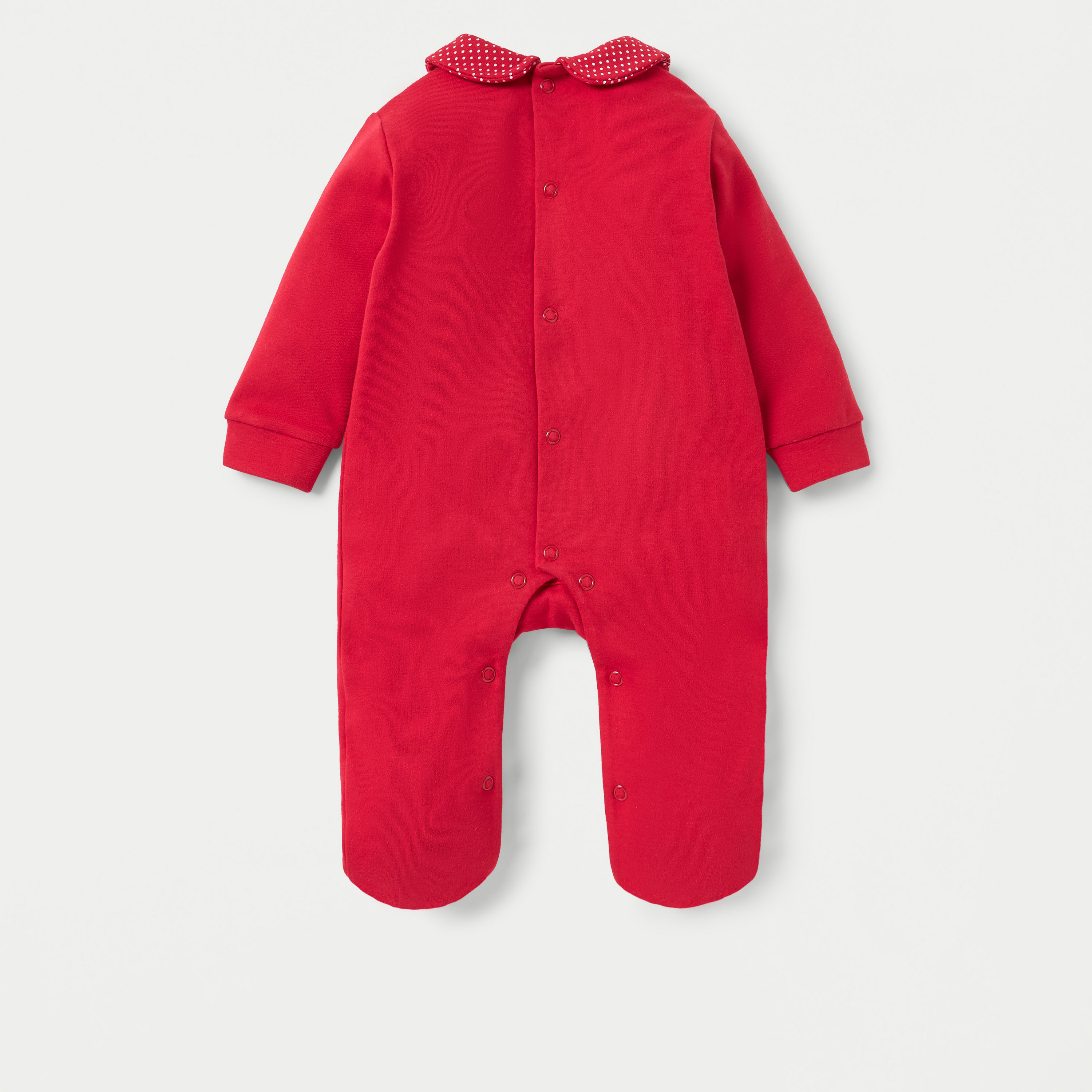 Juniors Embroidered Closed Feet Sleepsuit with Long Sleeves-baby-girls-clothing-nightwear-sleepsuits-image-2