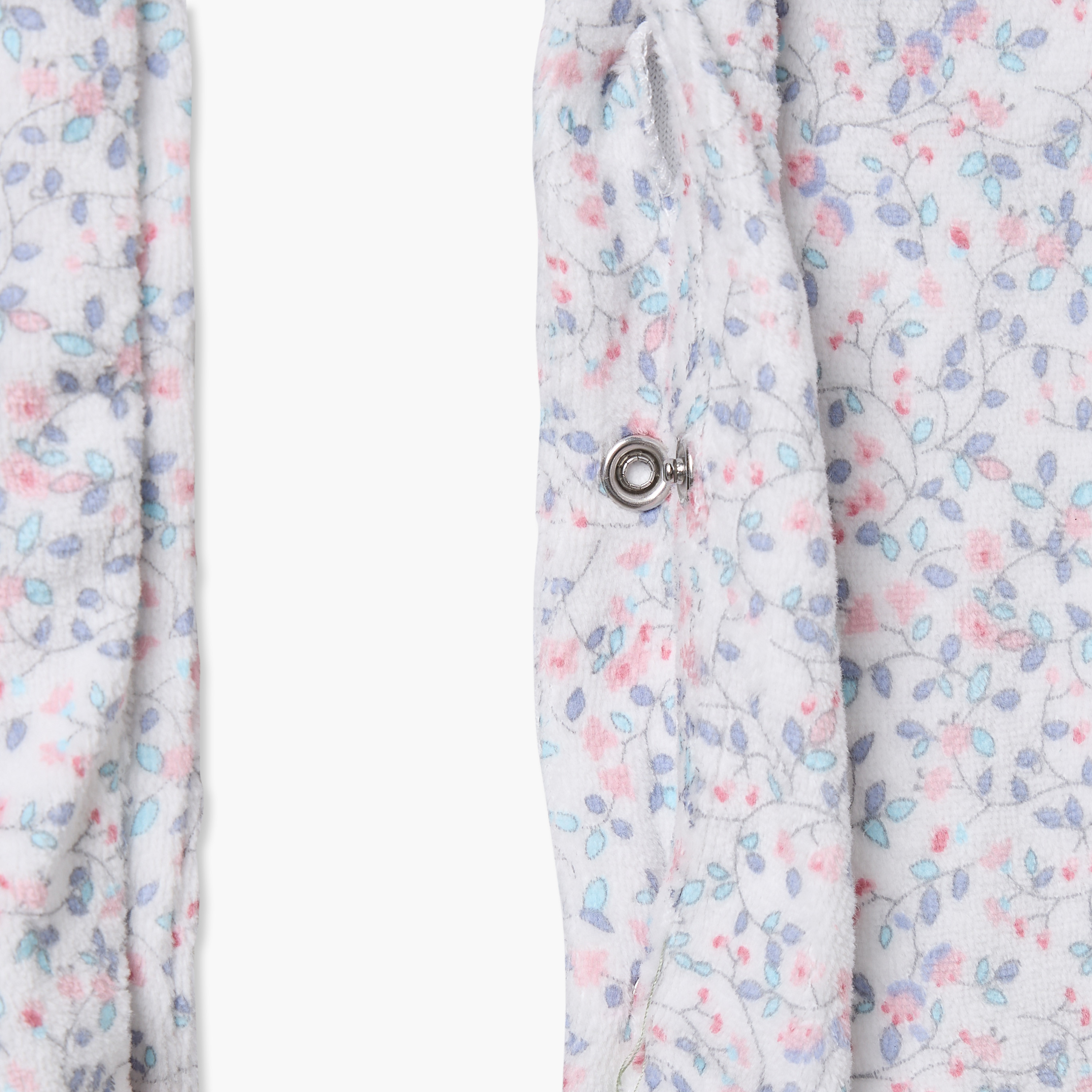 Pack of 2 Juniors Cotton Peter Pan Collar Long Sleeves Velour Sleepsuit with Snap Button Closure-baby-girls-clothing-nightwear-sleepsuits-image-6