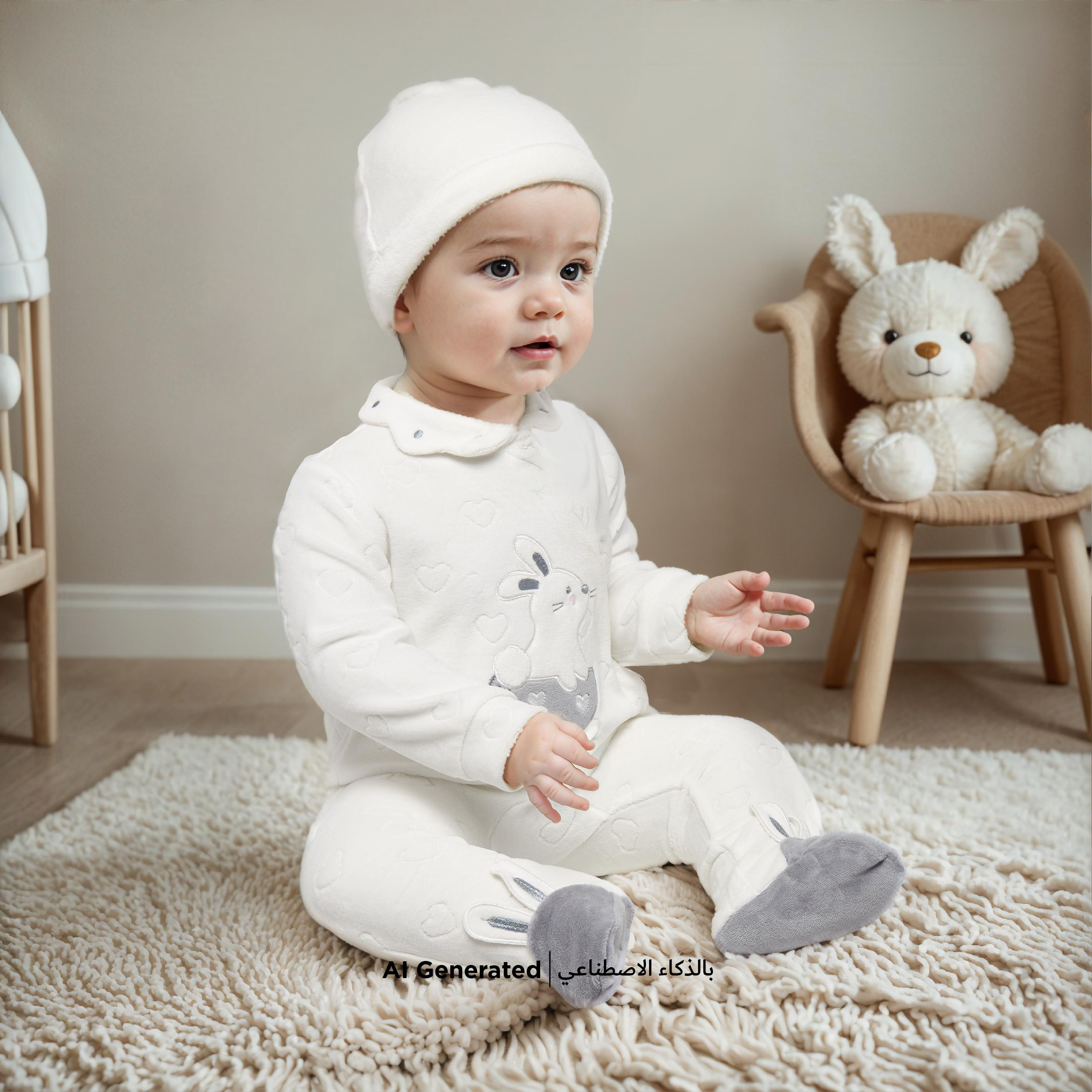 Juniors Heart Embossed Velour Closed Feet Sleepsuit with Cap-baby-girls-clothing-nightwear-sleepsuits-image-7