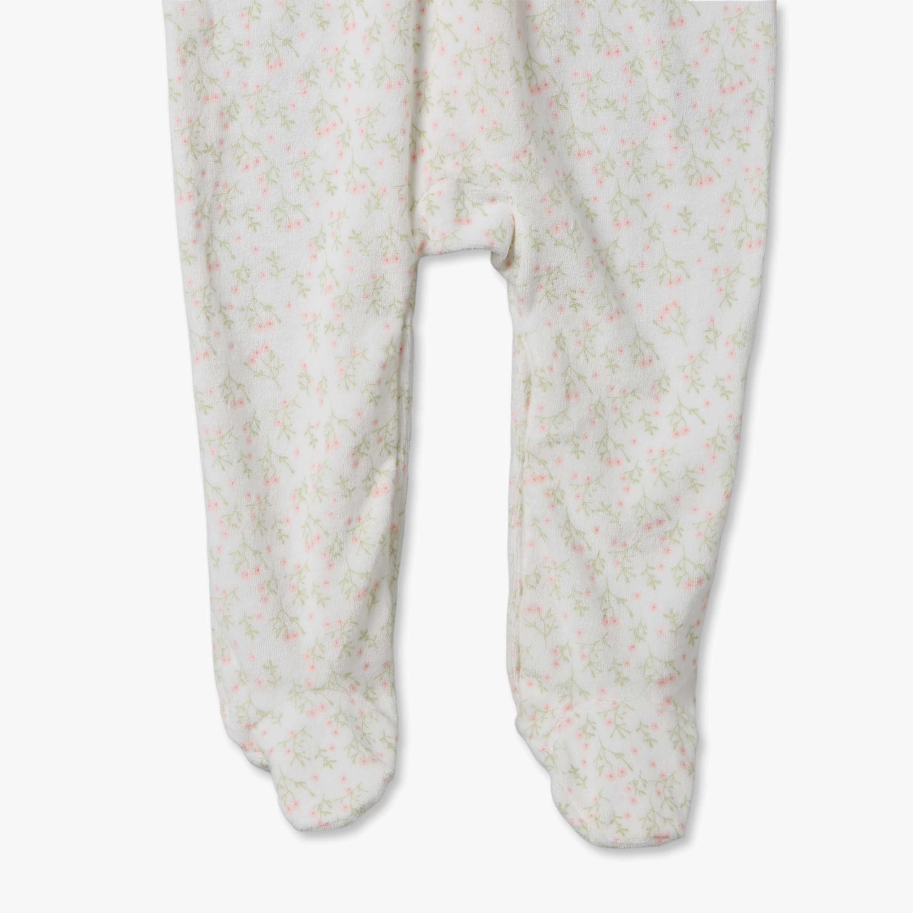 طقم بدلات نوم قطيفة بياقة ضيقة وأكمام طويلة بطبعات زهرية من جونيورز - قطعتين-baby-girls-clothing-nightwear-sleepsuits-image-5