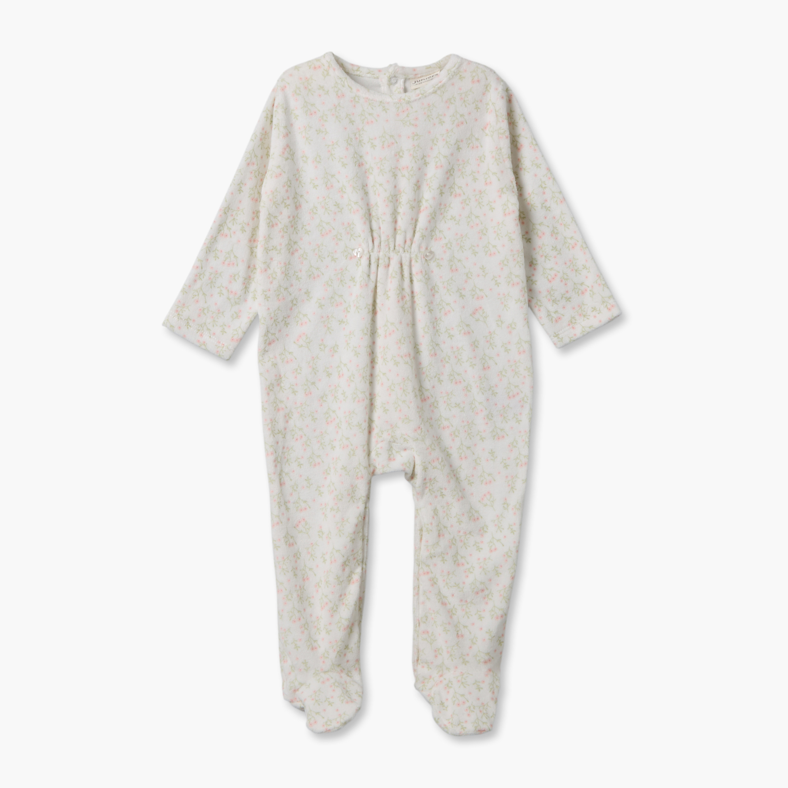 طقم بدلات نوم قطيفة بياقة ضيقة وأكمام طويلة بطبعات زهرية من جونيورز - قطعتين-baby-girls-clothing-nightwear-sleepsuits-image-7