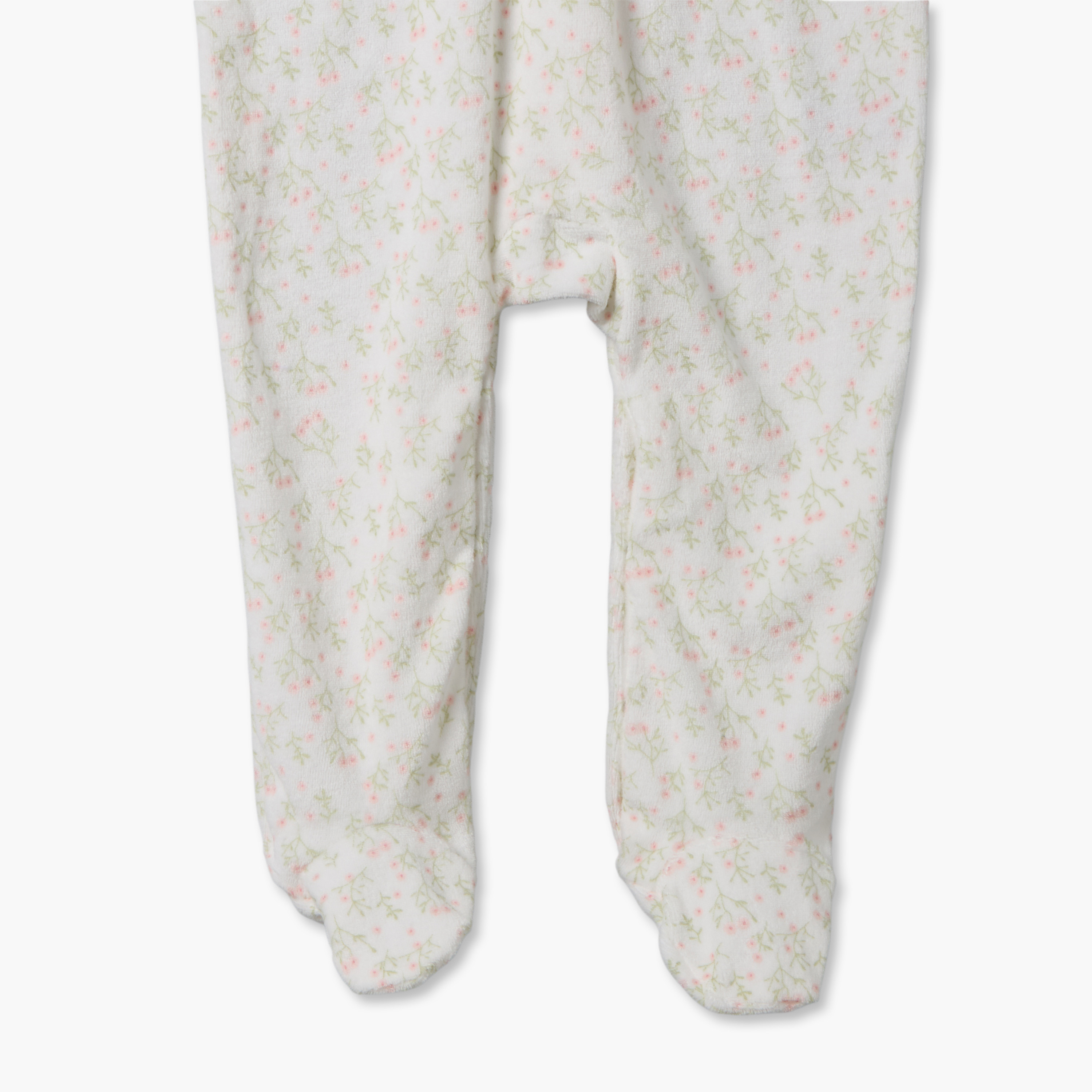 Pack of 2 Juniors Velour Crew Neck Long Sleeves Sleepsuit with Floral Print-baby-girls-clothing-nightwear-sleepsuits-image-8