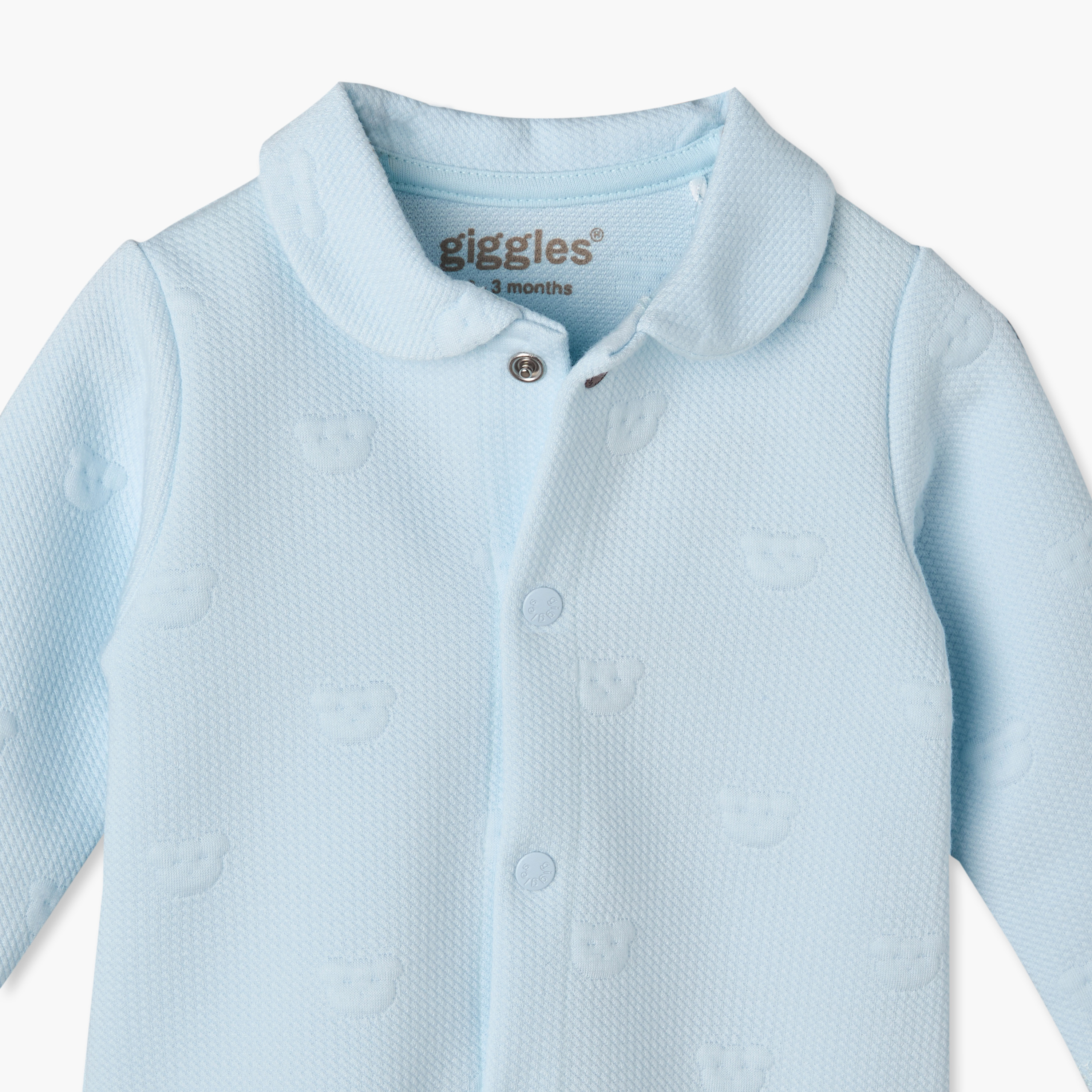بدلة نوم بياقة عادية وأكمام طويلة وأزرار إغلاق كبس من جيجلز-baby-boys-clothing-nightwear-sleepsuits-image-3