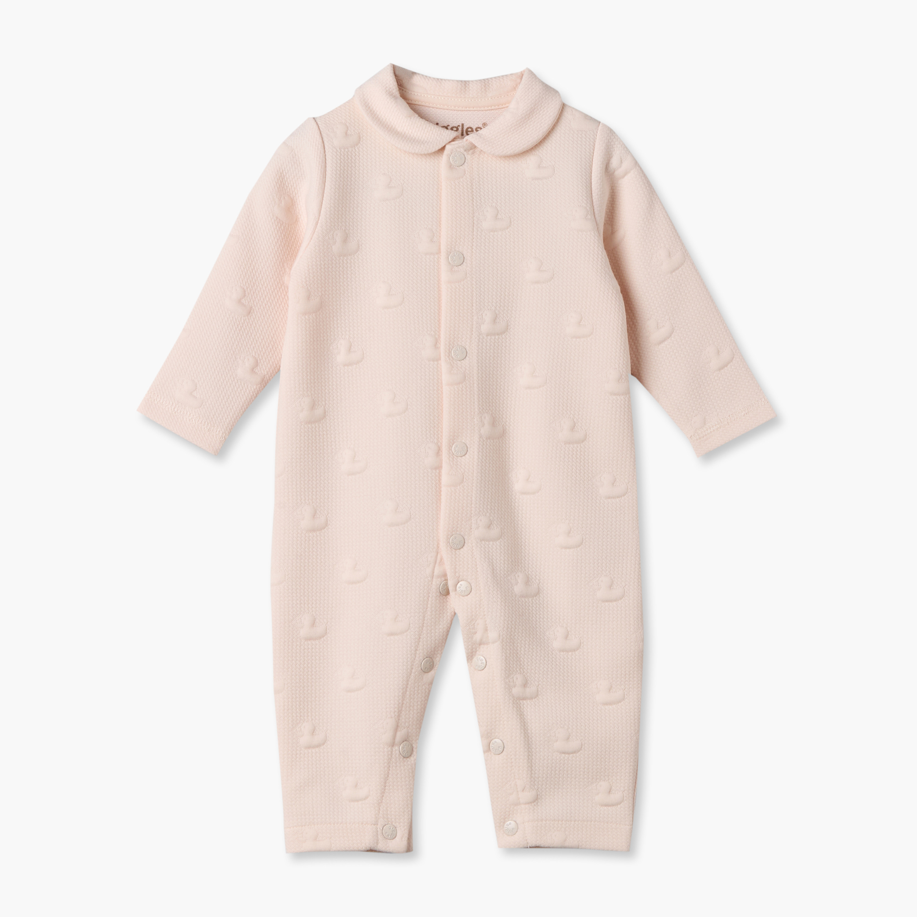 بدلة نوم بياقة عادية وأكمام طويلة بأزرار كبس للإغلاق من جيجلز-baby-girls-clothing-winterwear-sleepsuits-image-1