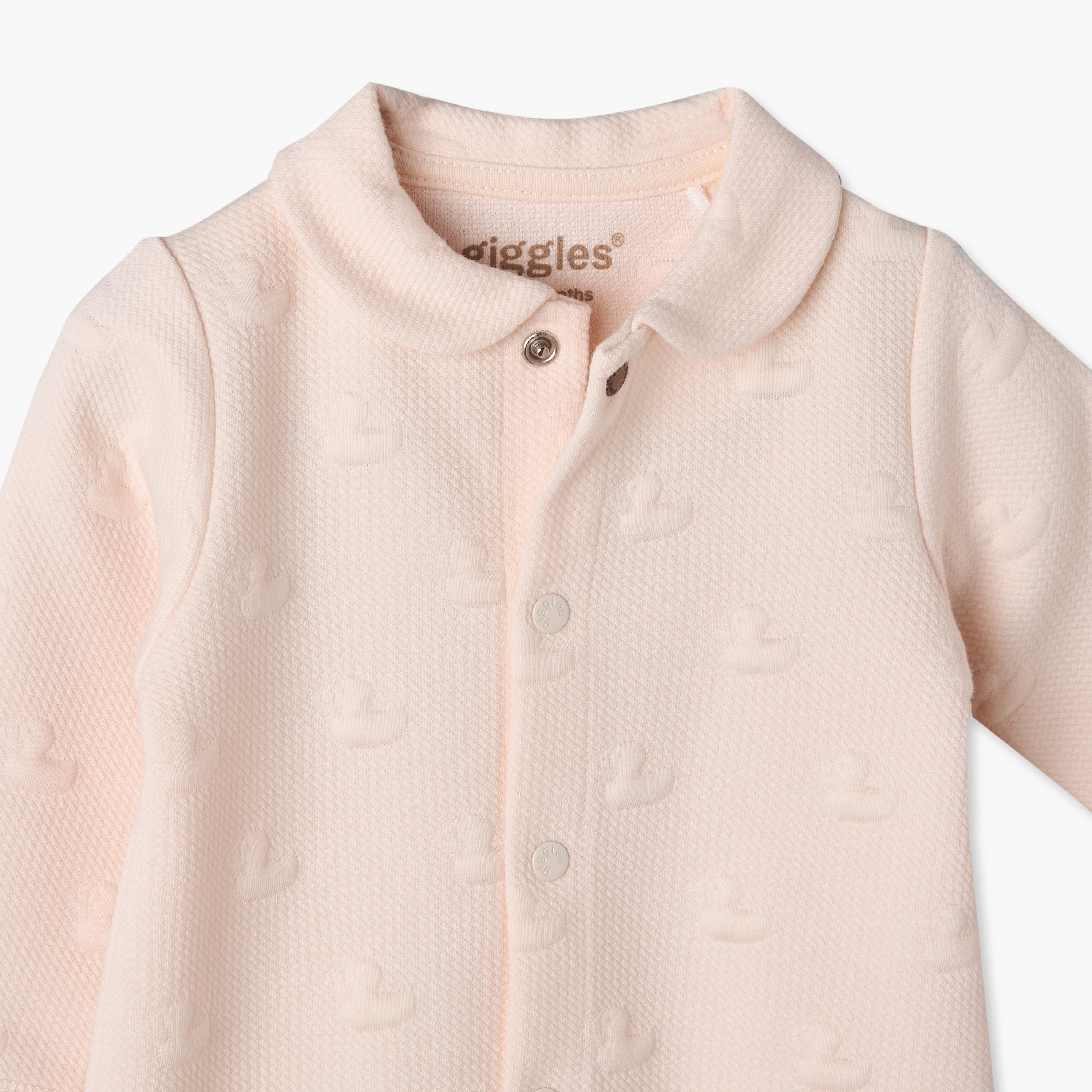 بدلة نوم بياقة عادية وأكمام طويلة بأزرار كبس للإغلاق من جيجلز-baby-girls-clothing-winterwear-sleepsuits-image-3
