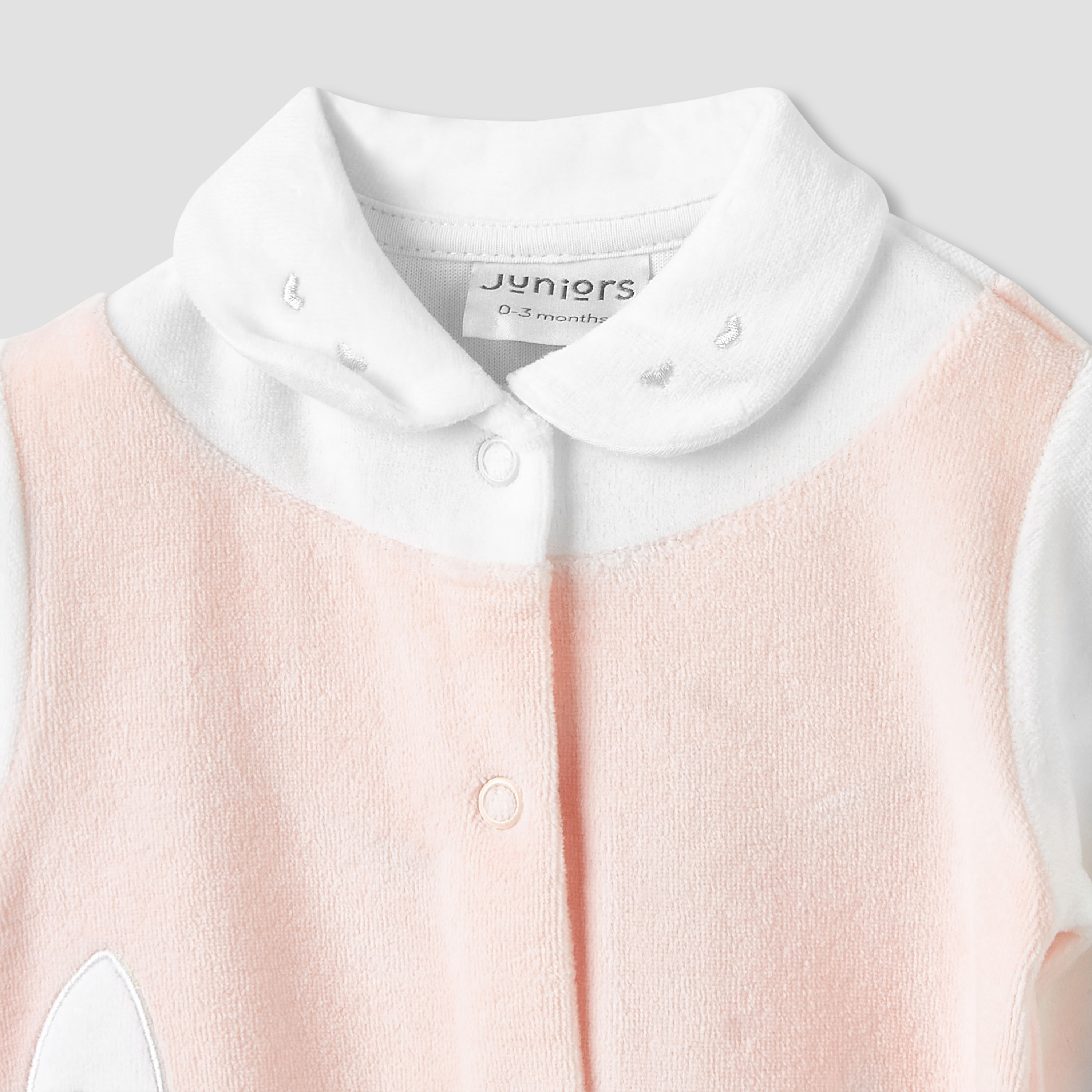Juniors Collared Sleepsuit with Beanie - Velour - Long Sleeves-baby-girls-clothing-nightwear-sleepsuits-image-4