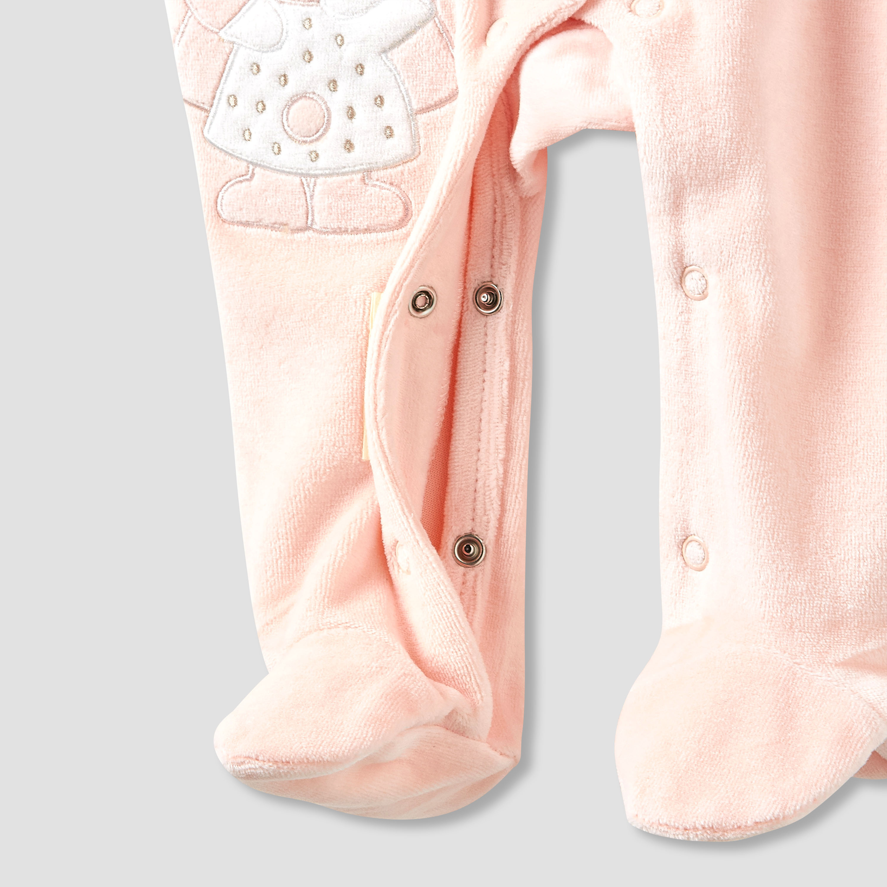 Juniors Collared Sleepsuit with Beanie - Velour - Long Sleeves-baby-girls-clothing-nightwear-sleepsuits-image-5