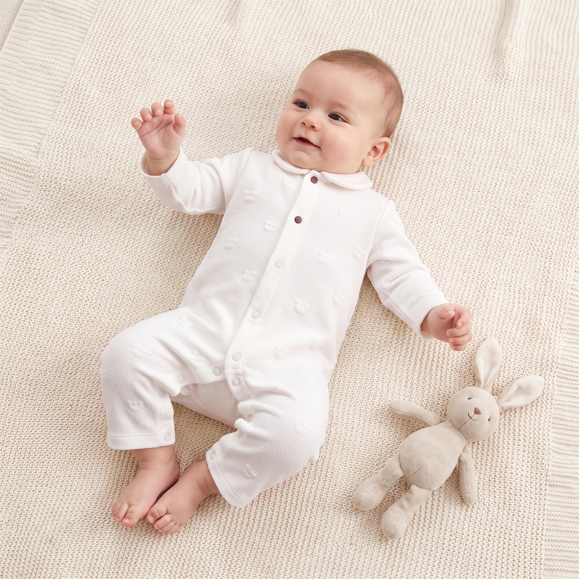 بدلة نوم بياقة عادية وأكمام طويلة وأزرار إغلاق كبس من جيجلز-baby-boys-clothing-nightwear-sleepsuits-image-1
