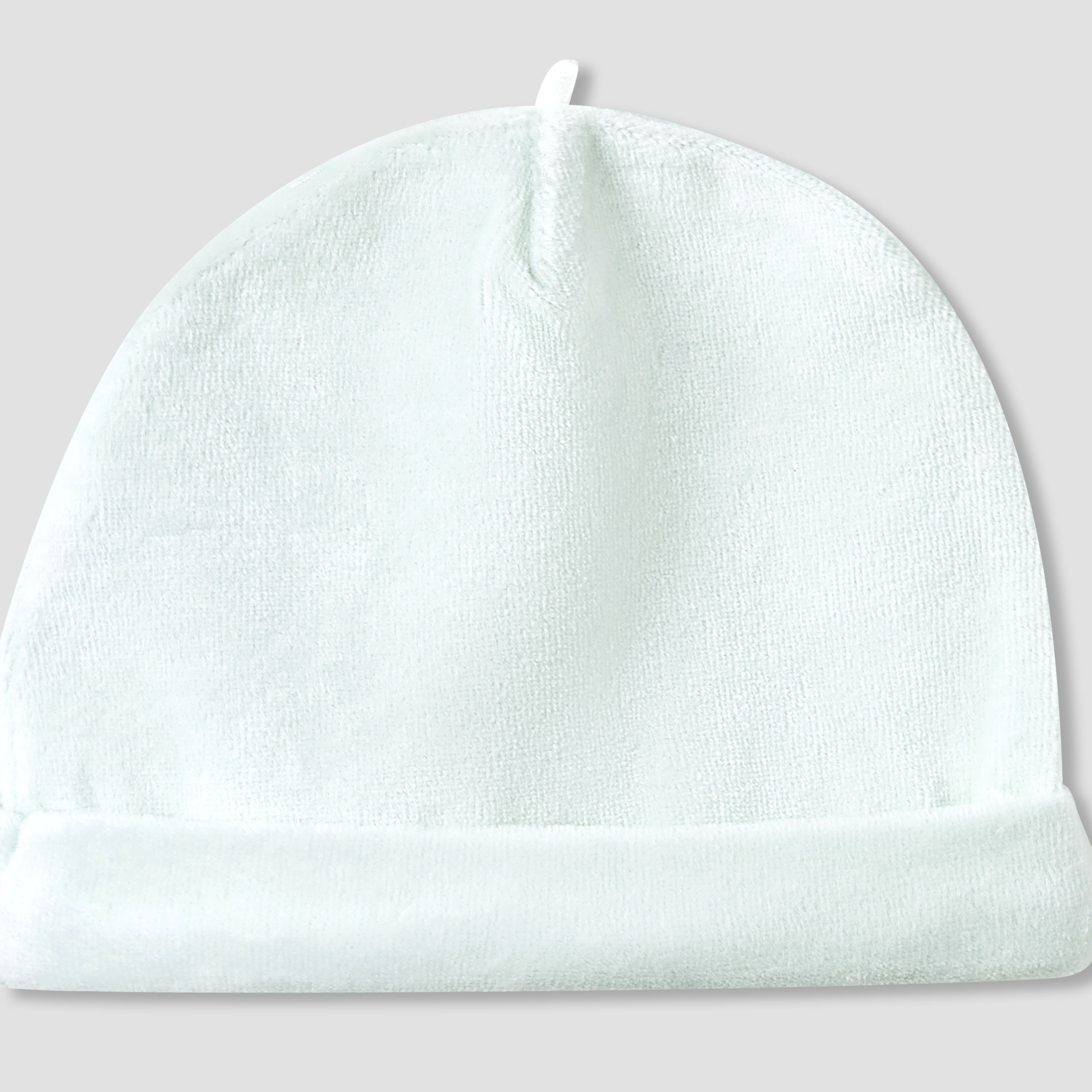 بدلة نوم قطيفة بياقة وأكمام طويلة وقبعة بيني من جونيورز-baby-boys-clothing-winterwear-sleepsuits-image-1