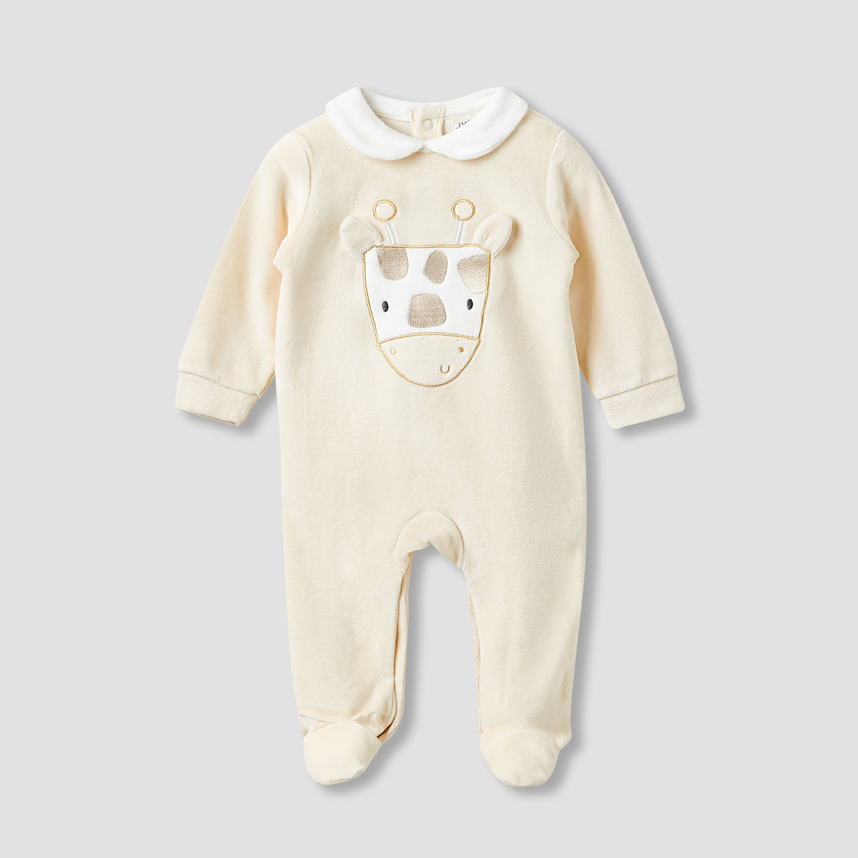 Juniors Collared Sleepsuit with Beanie - Velour - Long Sleeves-baby-boys-clothing-winterwear-sleepsuits-image-2