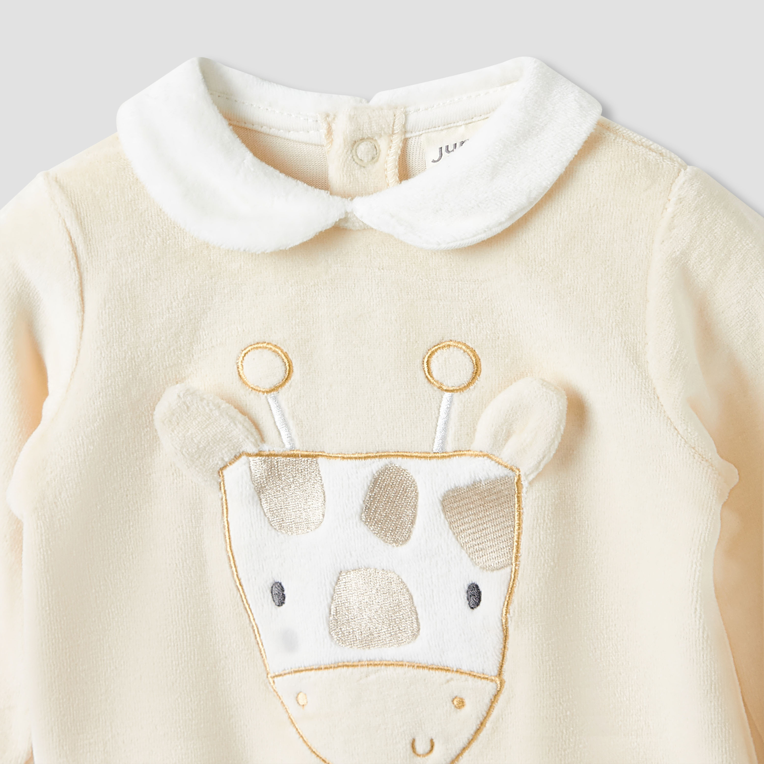 Juniors Collared Sleepsuit with Beanie - Velour - Long Sleeves-baby-boys-clothing-winterwear-sleepsuits-image-4