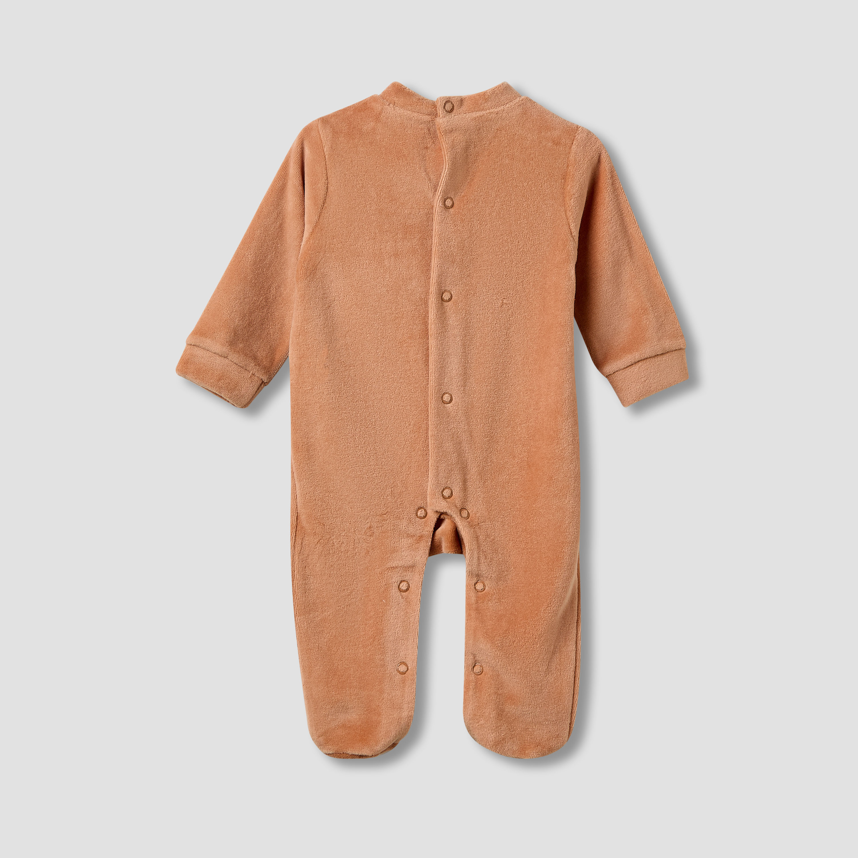 Juniors Collared Sleepsuit with Closed Feet - Velour - Long Sleeves-baby-boys-clothing-winterwear-sleepsuits-image-2