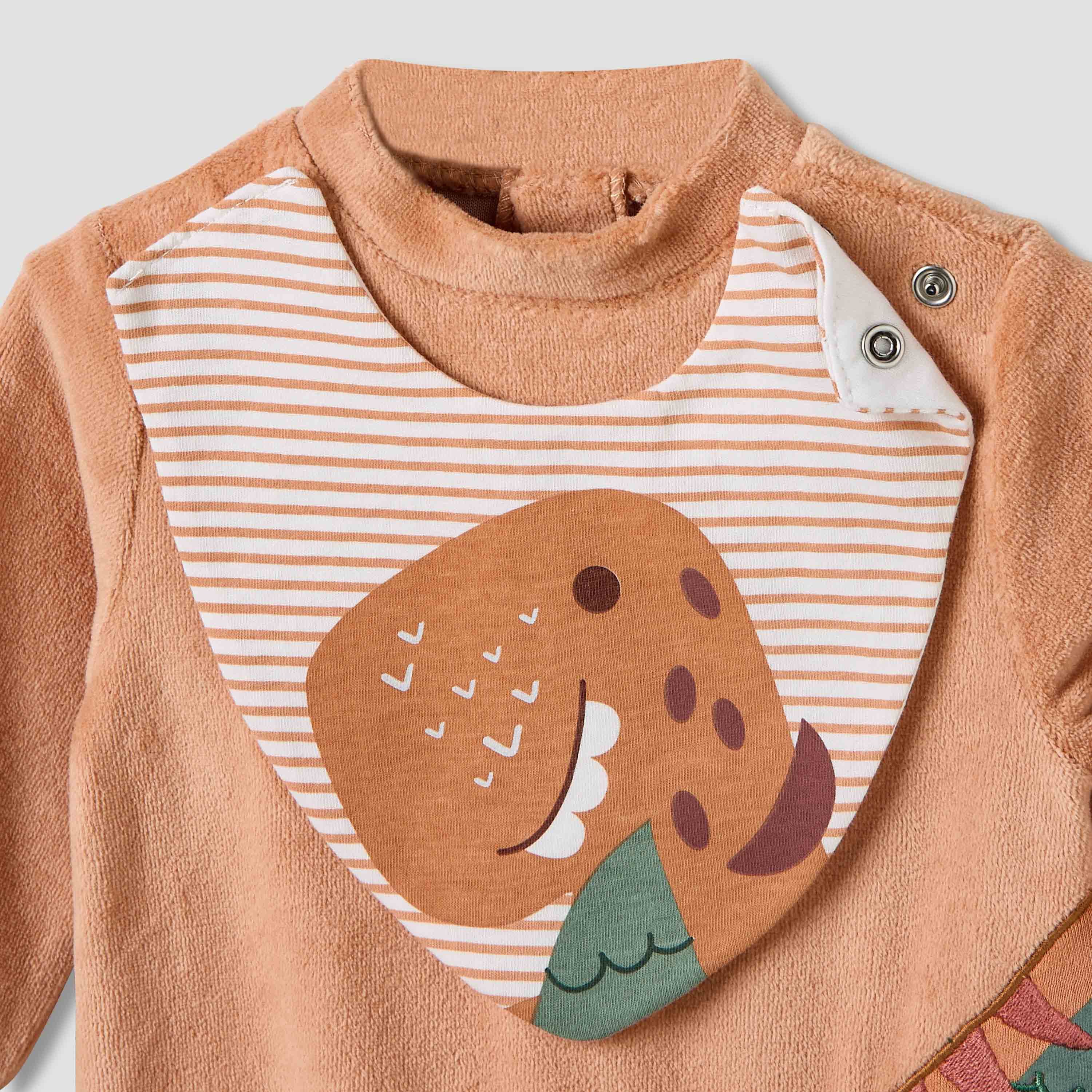 Juniors Collared Sleepsuit with Closed Feet - Velour - Long Sleeves-baby-boys-clothing-winterwear-sleepsuits-image-3