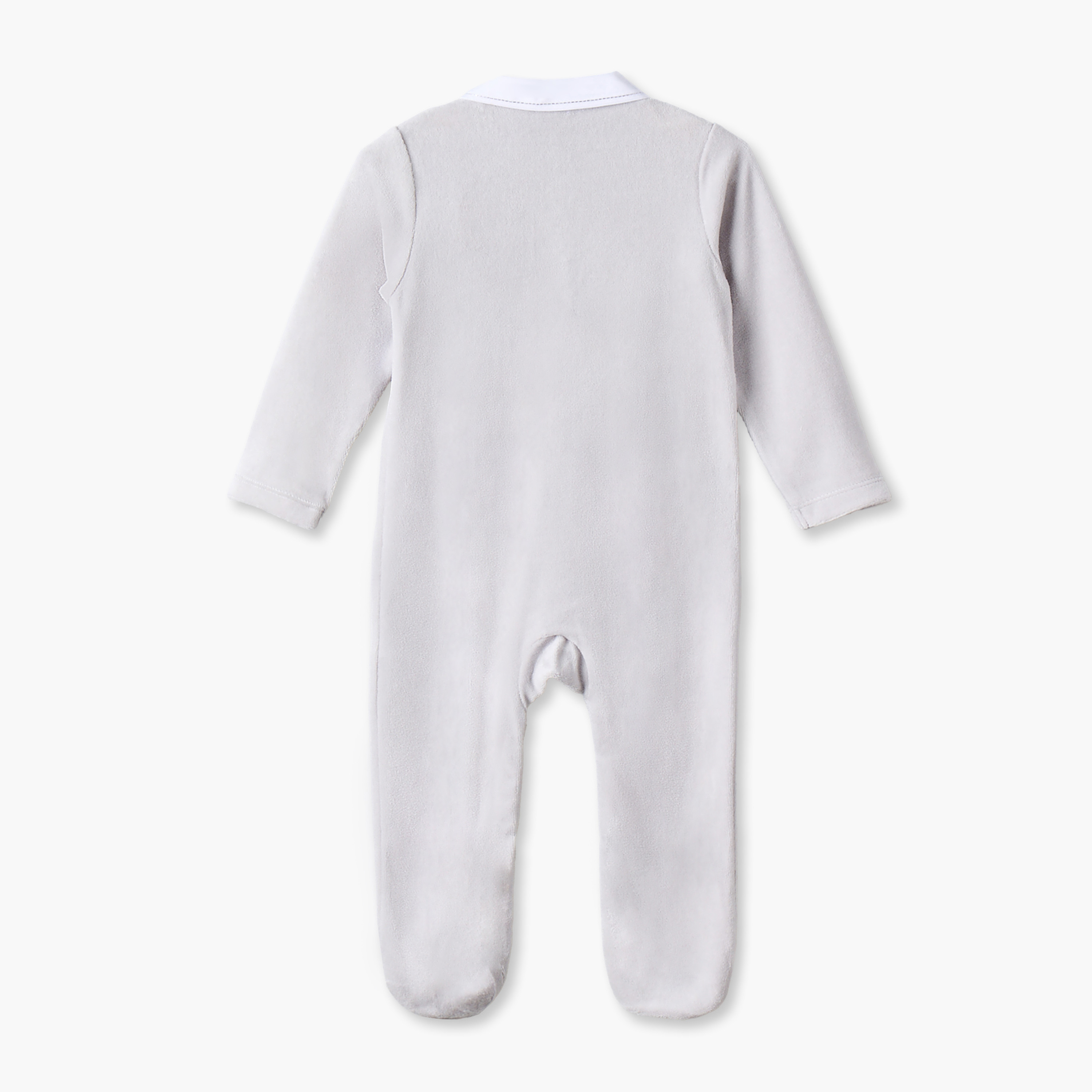 بدلة نوم مخملية مطرزة بياقة وأكمام طويلة من جونيورز-baby-boys-clothing-nightwear-sleepsuits-image-2