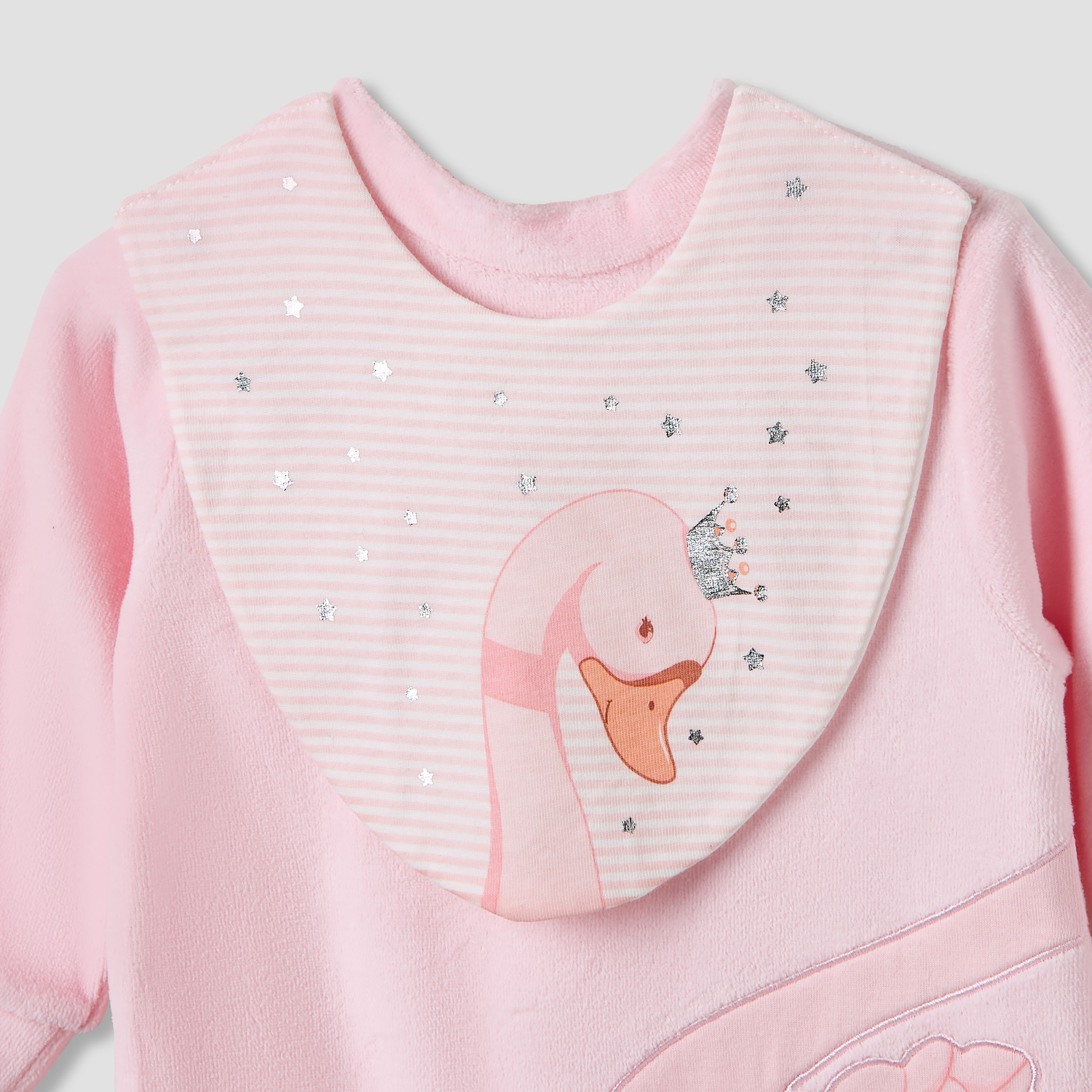 Juniors Round Neck Sleepsuit with Closed Feet - Velour - Long Sleeves-baby-girls-clothing-nightwear-sleepsuits-image-3