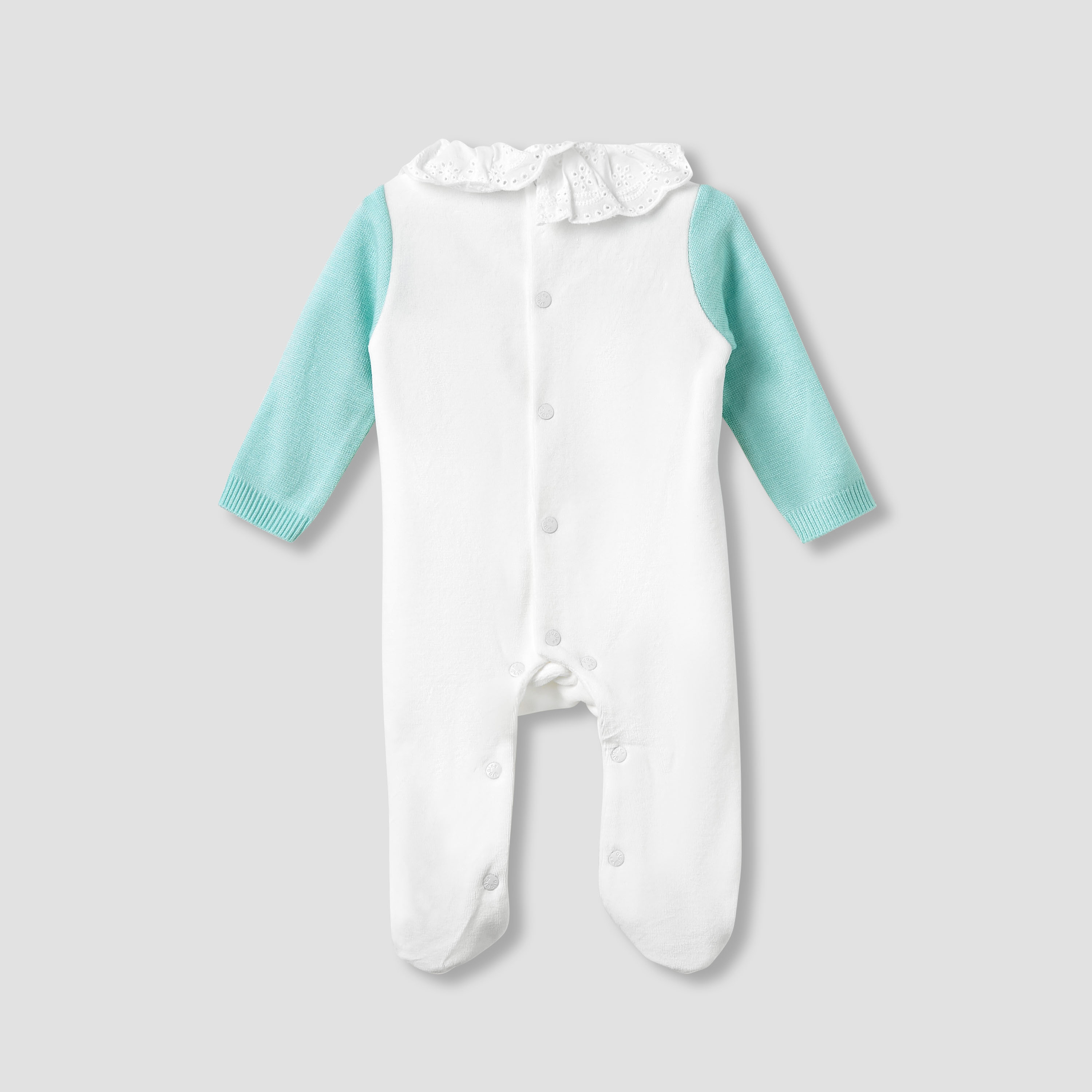 Giggles Round Neck Sleepsuit with Closed Feet - Velour - Long Sleeves-baby-girls-clothing-nightwear-sleepsuits-image-2