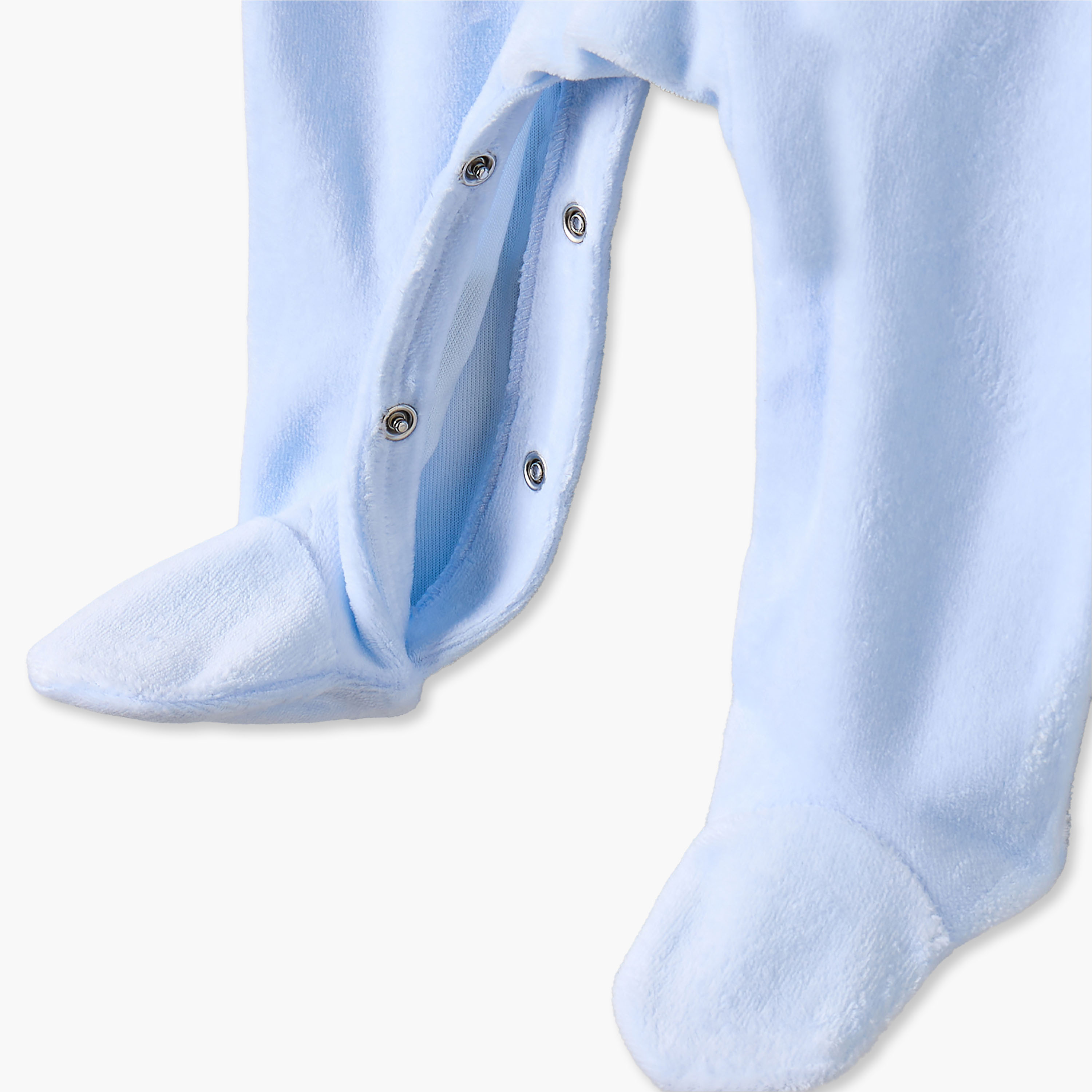 بدلة نوم فيلور بياقة ضيقة وأكمام طويلة مع كاب بزينة دب من جونيورز-baby-boys-clothing-nightwear-sleepsuits-image-6