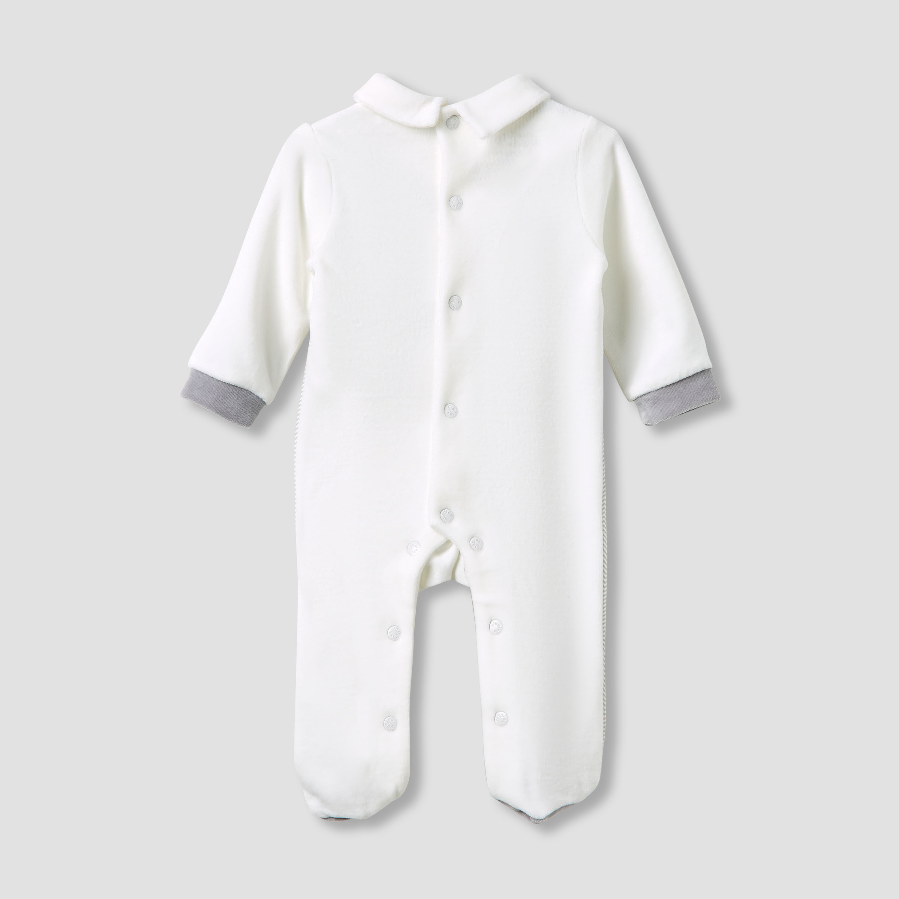 Giggles Collared Sleepsuit with Closed Feet - Velour - Long Sleeves-baby-boys-clothing-winterwear-sleepsuits-image-2
