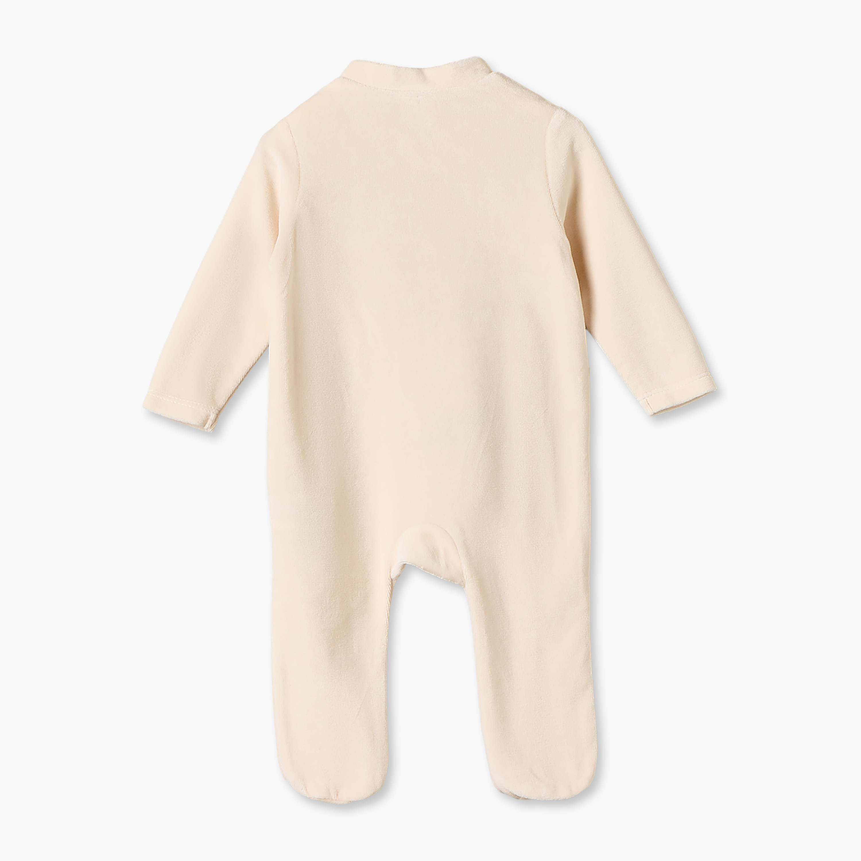 Juniors Velour Crew Neck Long Sleeves Sleepsuit and Cap with Safari Applique-baby-boys-clothing-nightwear-sleepsuits-image-3