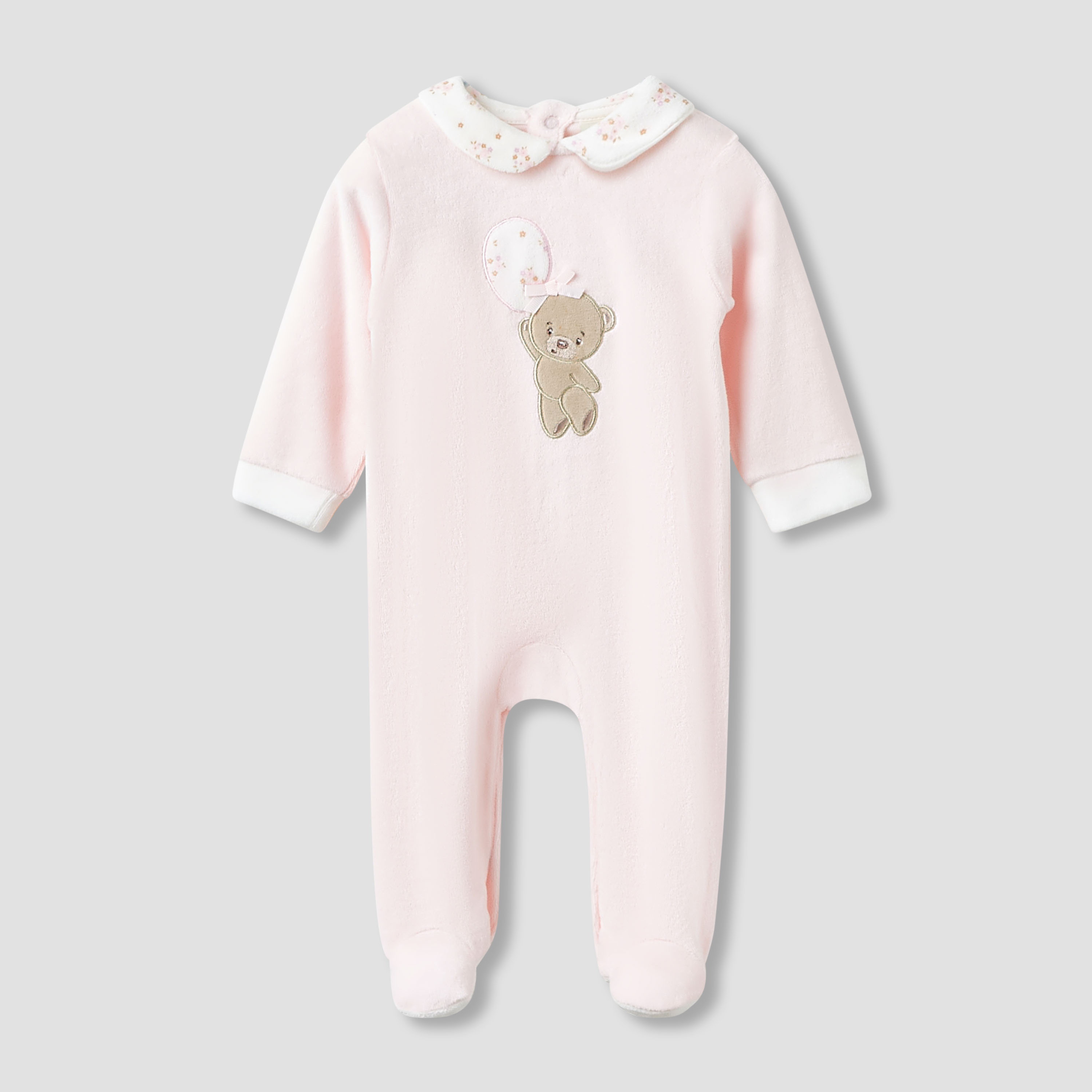 Juniors Collared Sleepsuit with Snap Button Closure - Long Sleeves - Set of 2-baby-girls-clothing-nightwear-sleepsuits-image-2