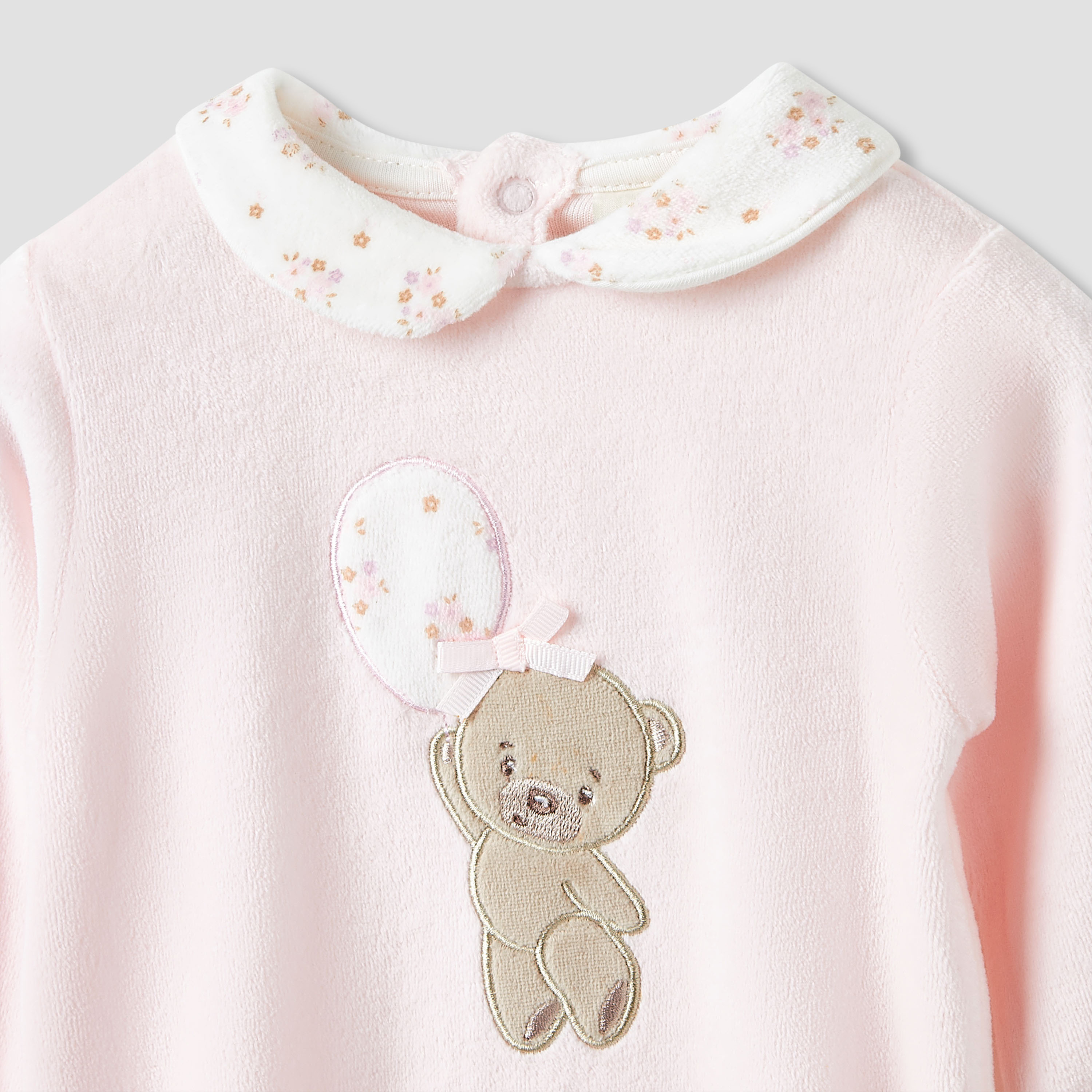 Juniors Collared Sleepsuit with Snap Button Closure - Long Sleeves - Set of 2-baby-girls-clothing-nightwear-sleepsuits-image-4