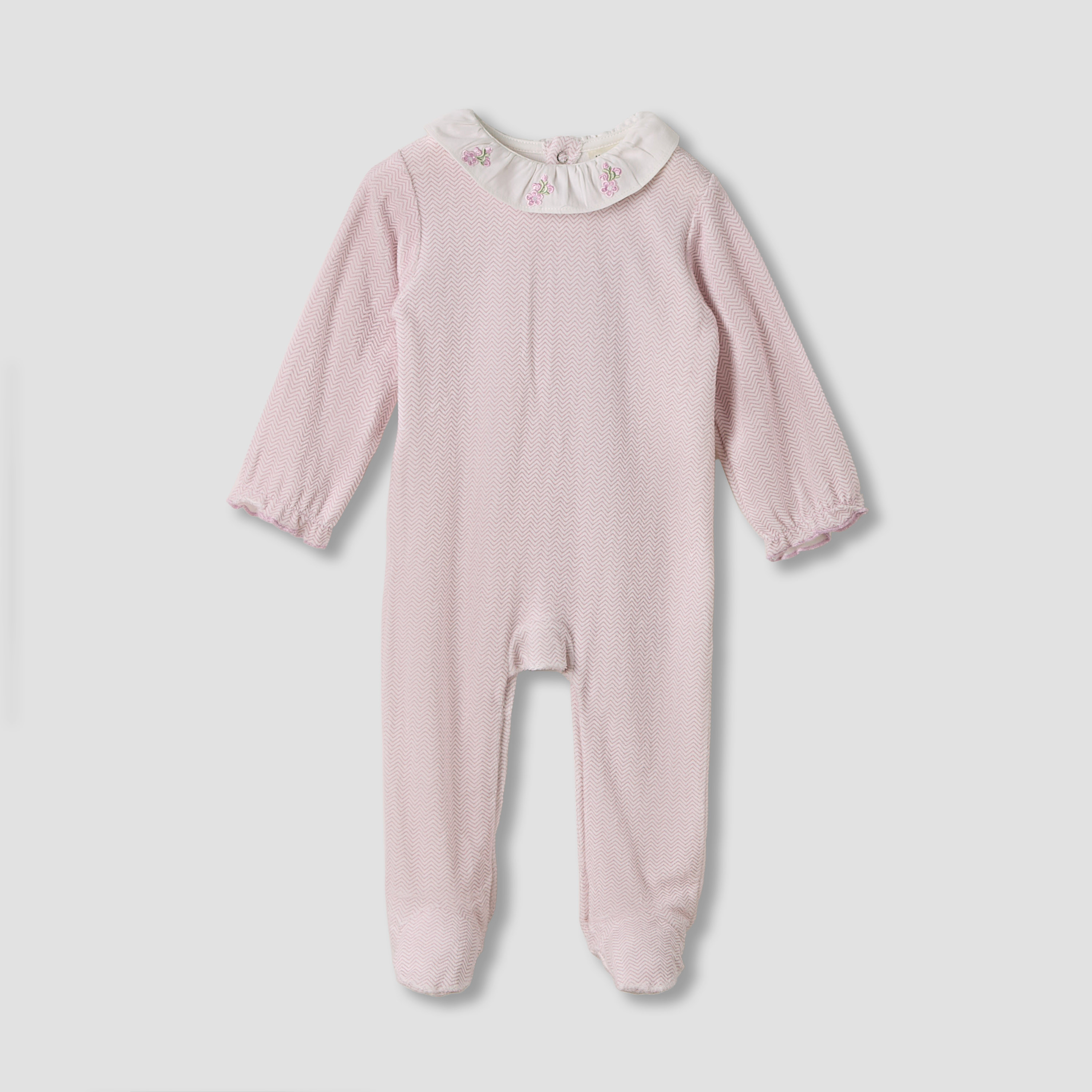 بدلات نوم مطرزة بياقة ضيقة وأكمام طويلة من جونيورز - طقم من قطعتين-baby-girls-clothing-nightwear-sleepsuits-image-2