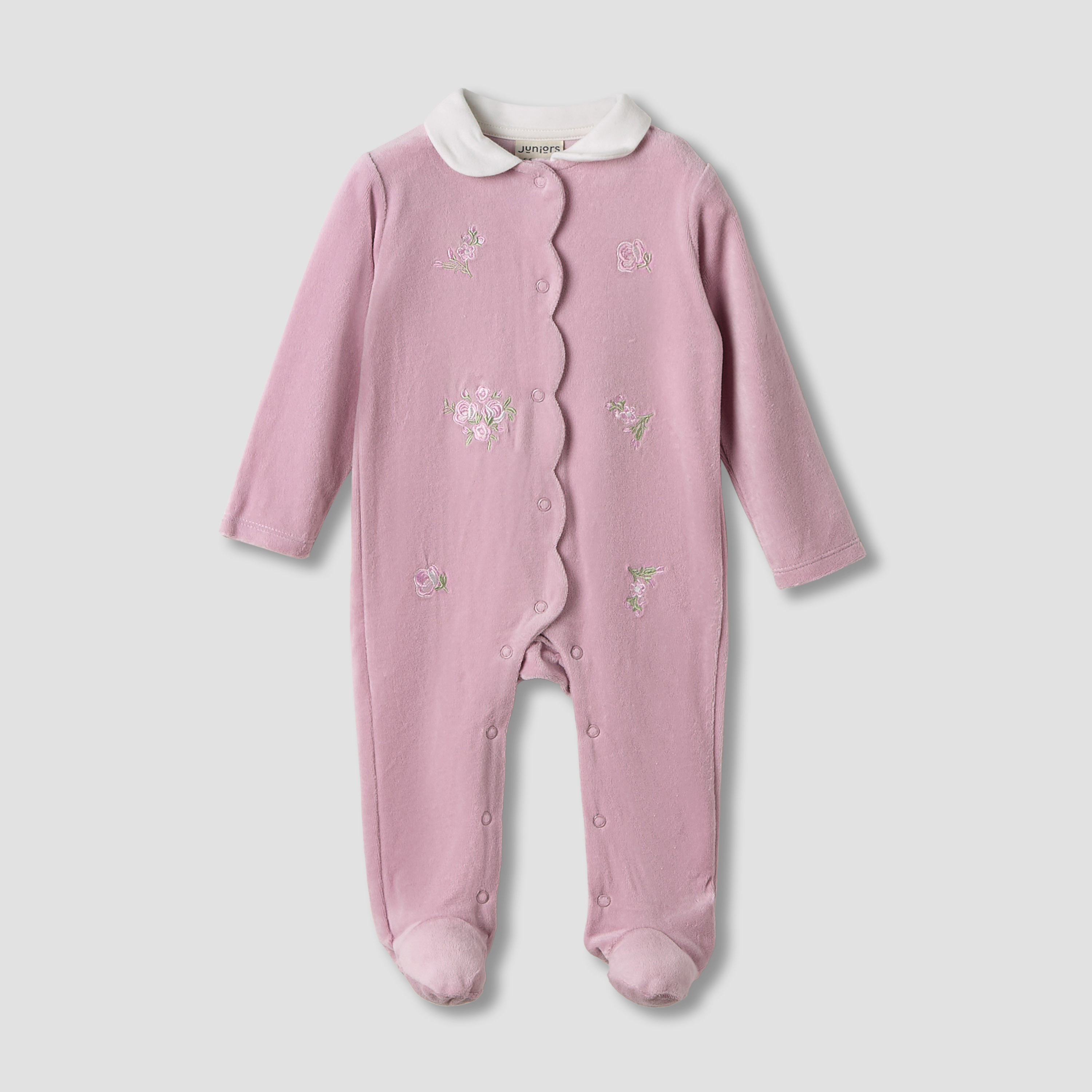 بدلات نوم مطرزة بياقة ضيقة وأكمام طويلة من جونيورز - طقم من قطعتين-baby-girls-clothing-nightwear-sleepsuits-image-3