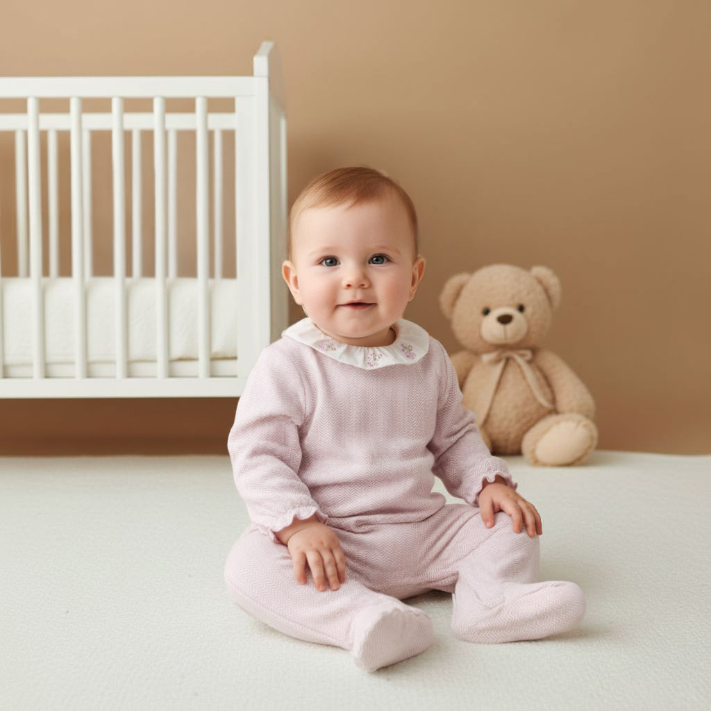 بدلات نوم مطرزة بياقة ضيقة وأكمام طويلة من جونيورز - طقم من قطعتين-baby-girls-clothing-nightwear-sleepsuits-image-6