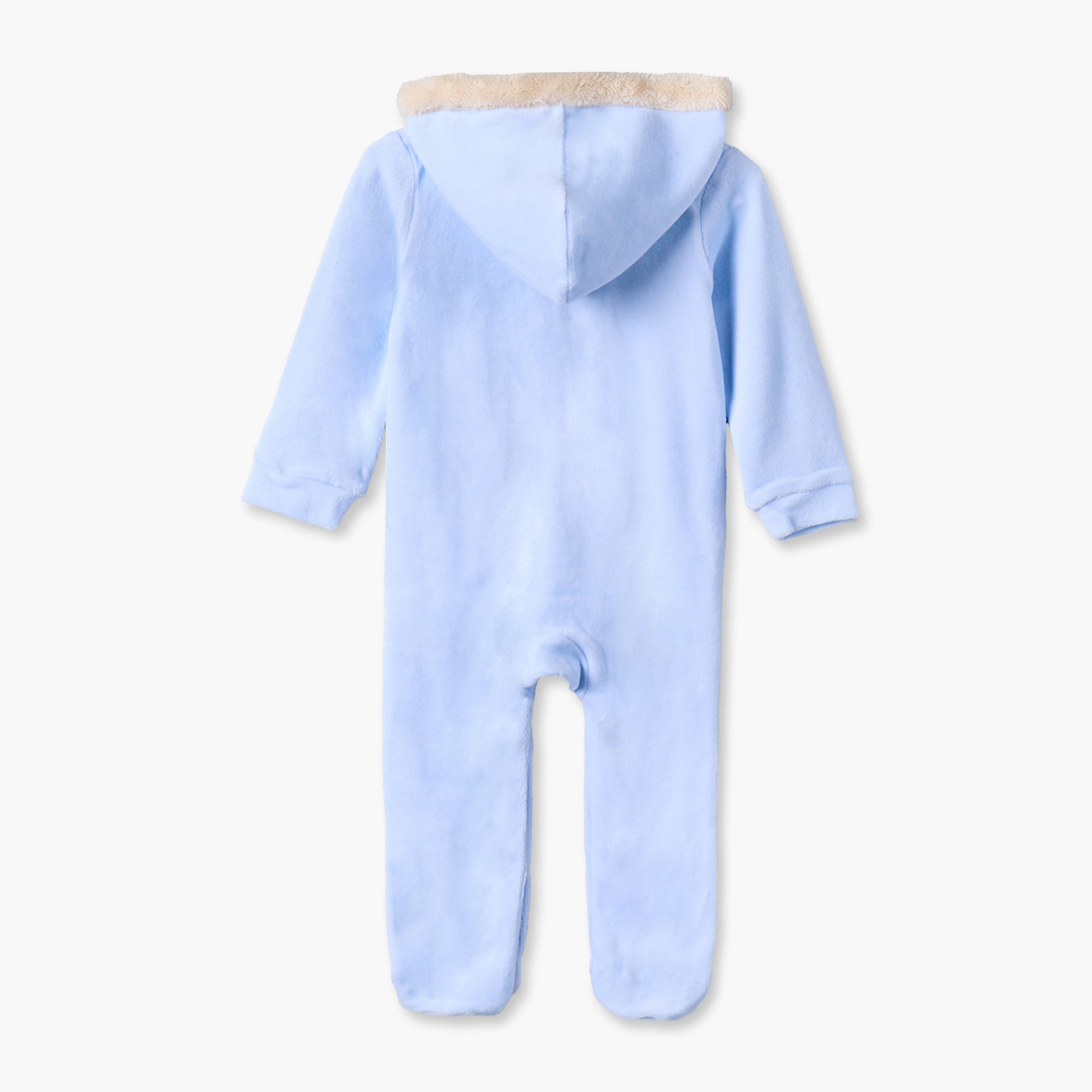 بدلة نوم بقبعة وأكمام طويلة وأزرار إغلاق كباسة من جونيورز-baby-boys-clothing-nightwear-sleepsuits-image-2