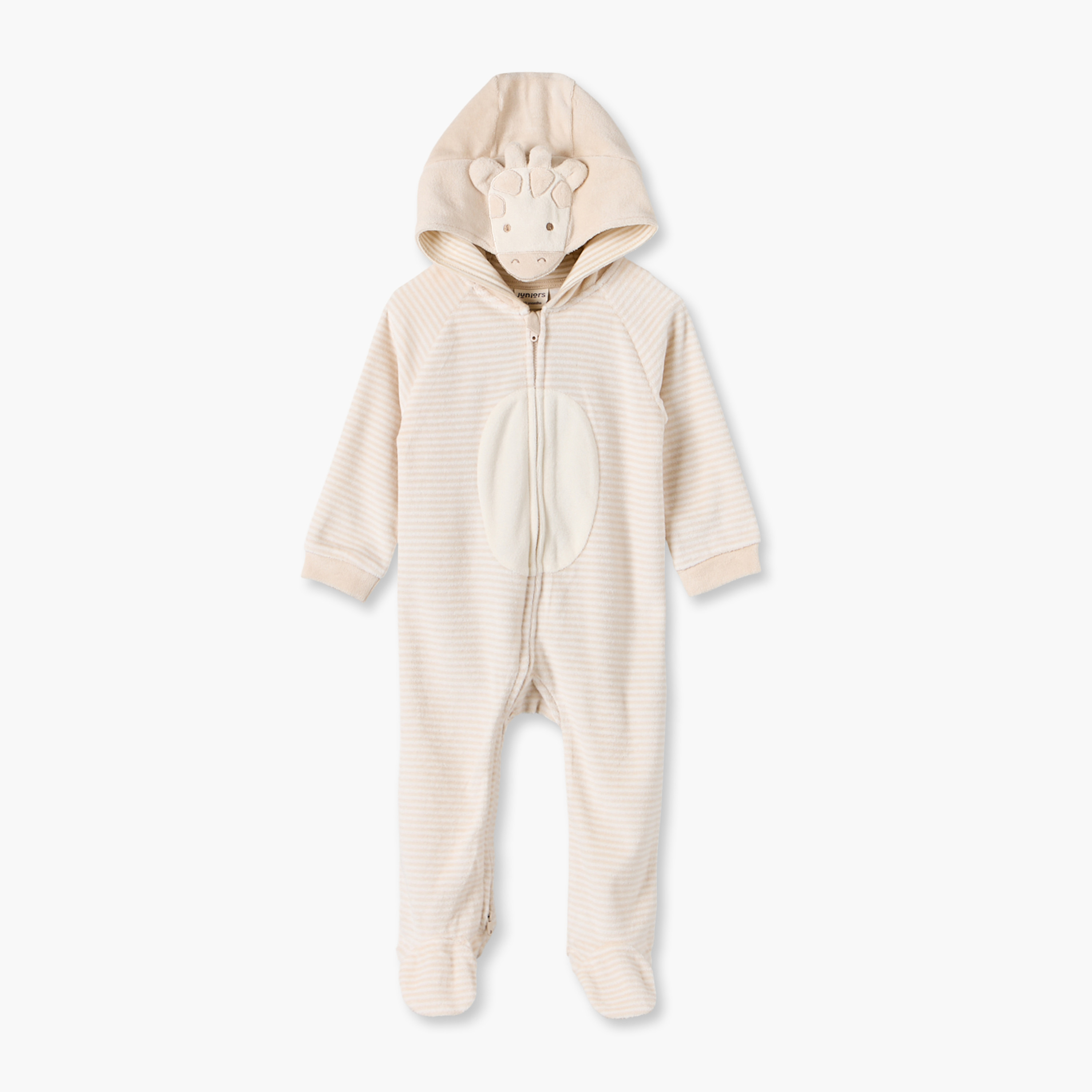 Juniors Hooded Neck Long Sleeves Sleepsuit with Zip Closure-baby-boys-clothing-nightwear-sleepsuits-image-1