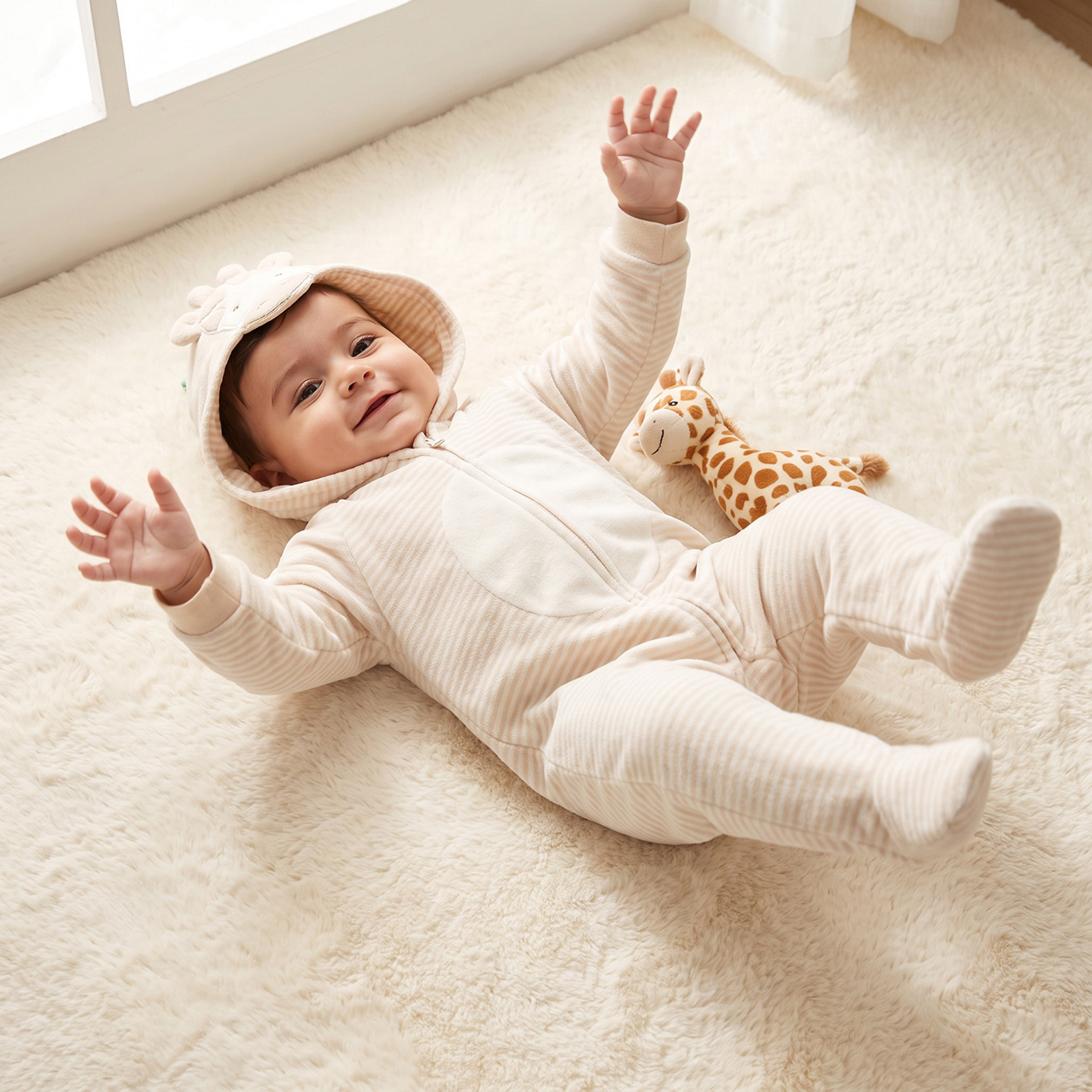 بدلة نوم بغطاء رأس وأكمام طويلة بسحاب إغلاق من جونيورز-baby-boys-clothing-nightwear-sleepsuits-image-1