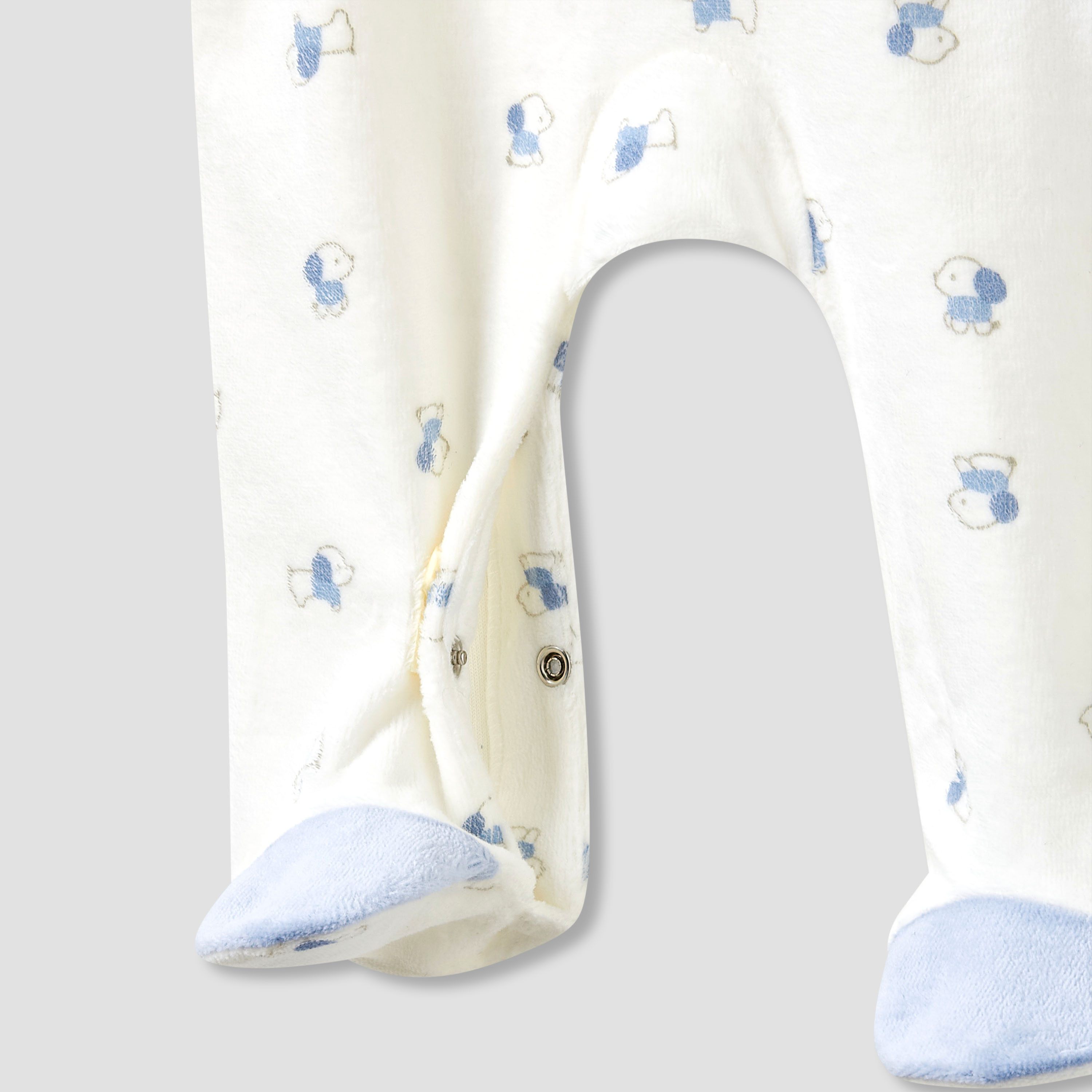 Juniors Round Neck Sleepsuit with Closed Feet - Velour - Long Sleeves-baby-boys-clothing-nightwear-sleepsuits-image-5