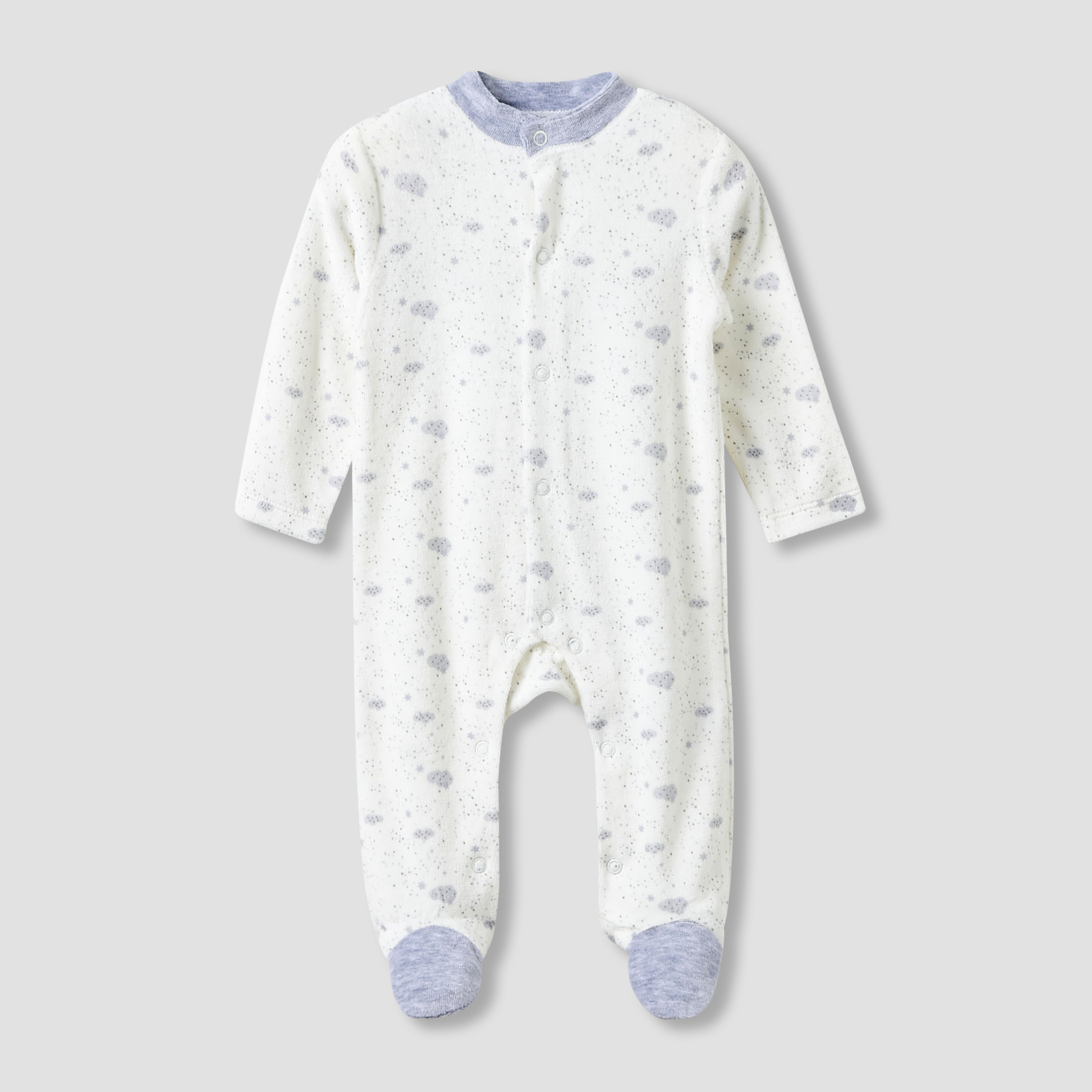 Juniors Collared Sleepsuit with Closed Feet - Velour - Long Sleeves - Set of 2-baby-boys-clothing-nightwear-sleepsuits-image-3