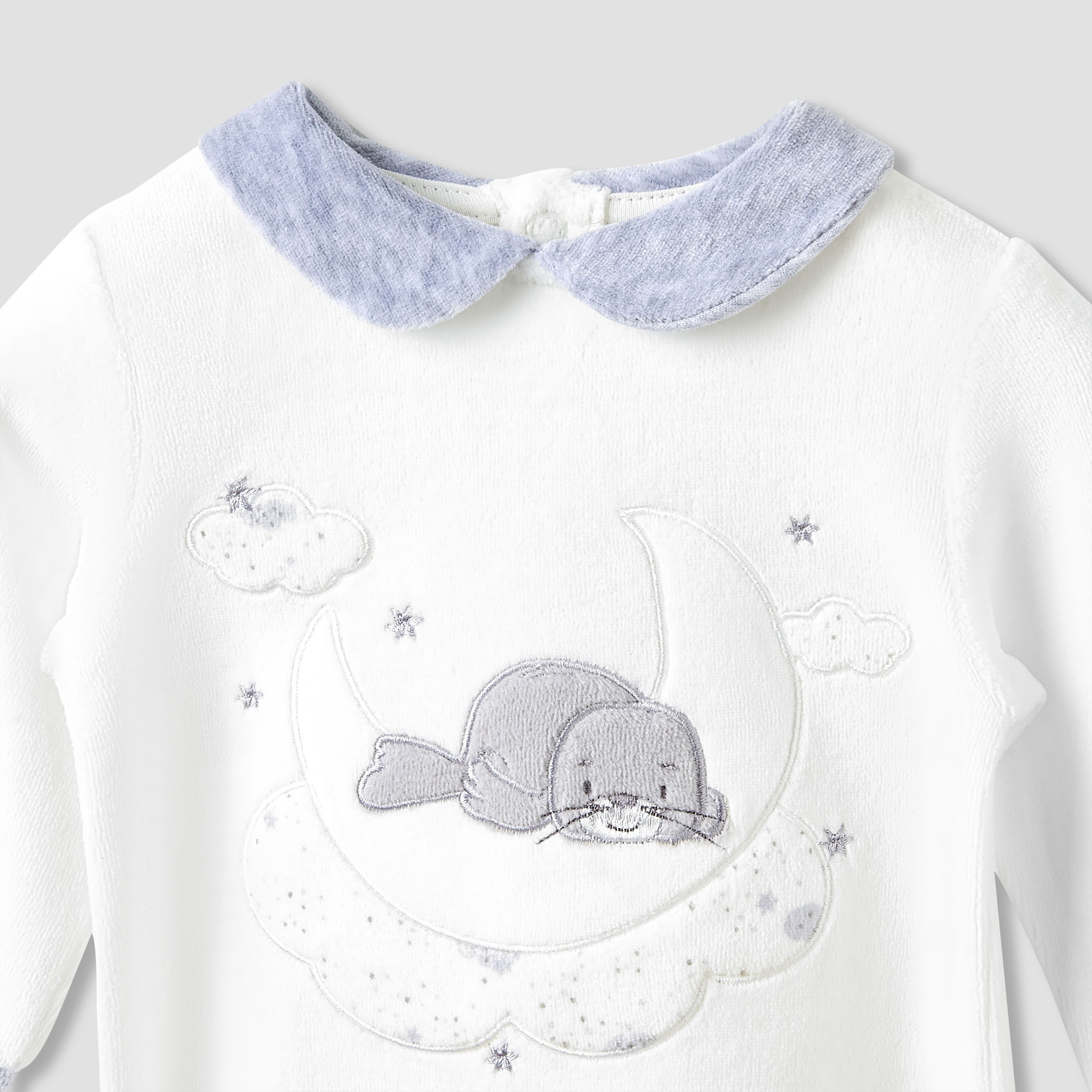 Juniors Collared Sleepsuit with Closed Feet - Velour - Long Sleeves - Set of 2-baby-boys-clothing-nightwear-sleepsuits-image-4