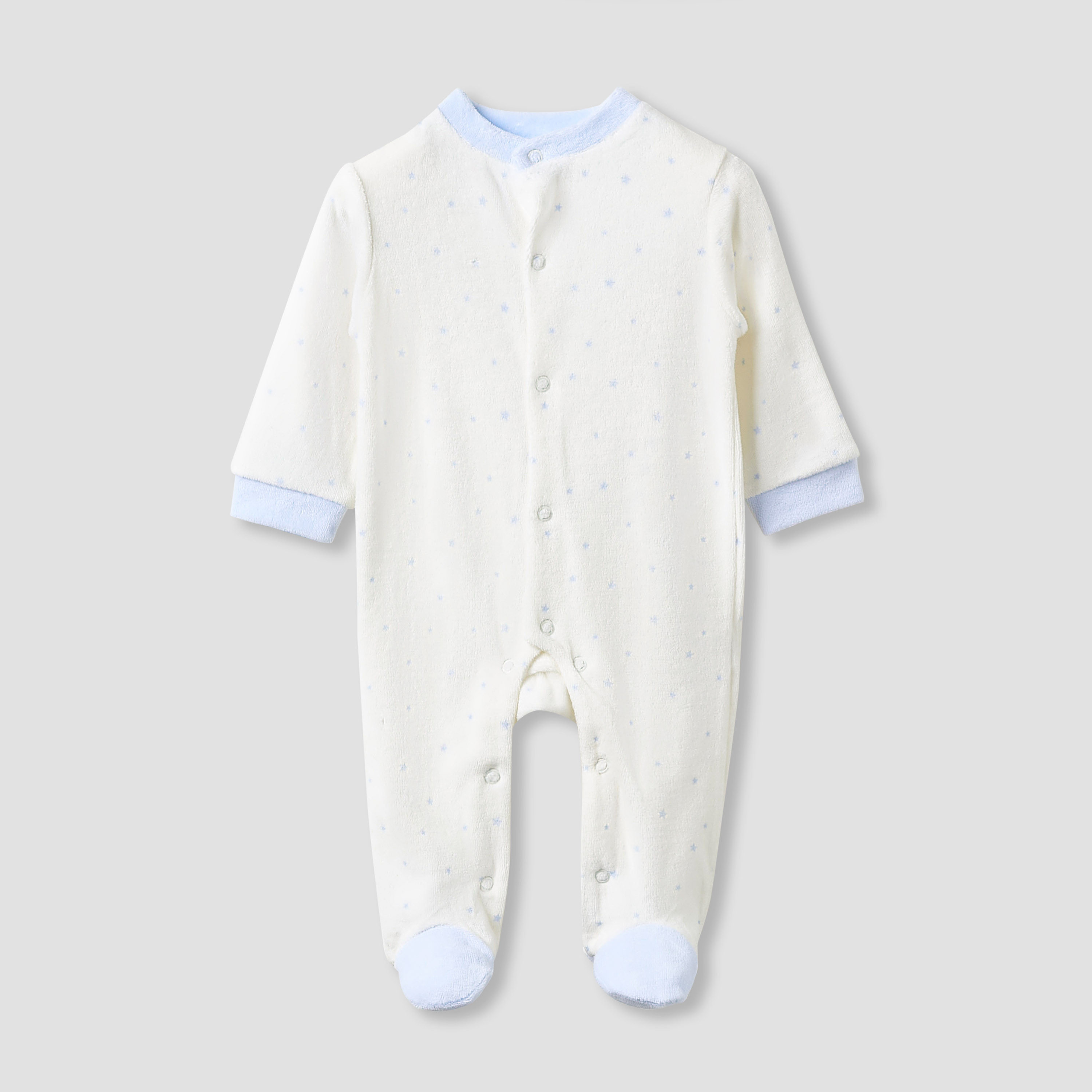 Juniors Collared Sleepsuit with Closed Feet - Velour - Long Sleeves - Set of 2-baby-boys-clothing-nightwear-sleepsuits-image-3
