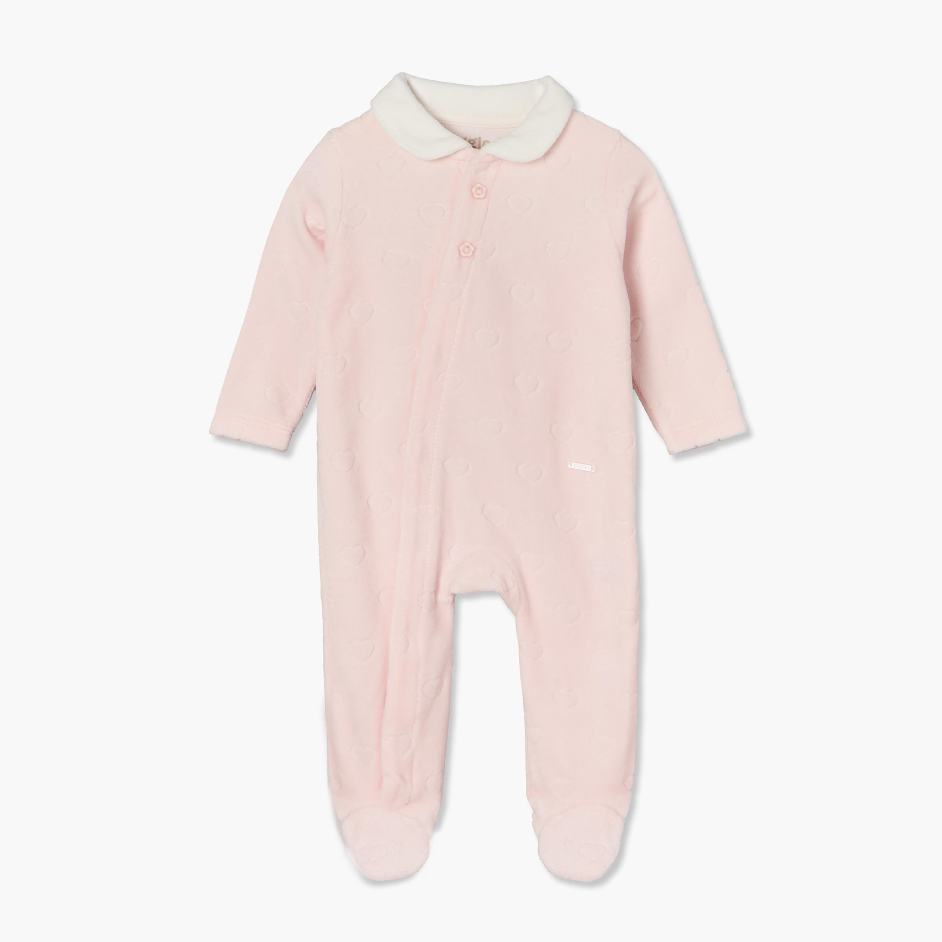 بدلة نوم قطن بياقة عادية وأكمام طويلة وأزرار إغلاق كبس من جيجلز-baby-girls-clothing-nightwear-sleepsuits-image-1