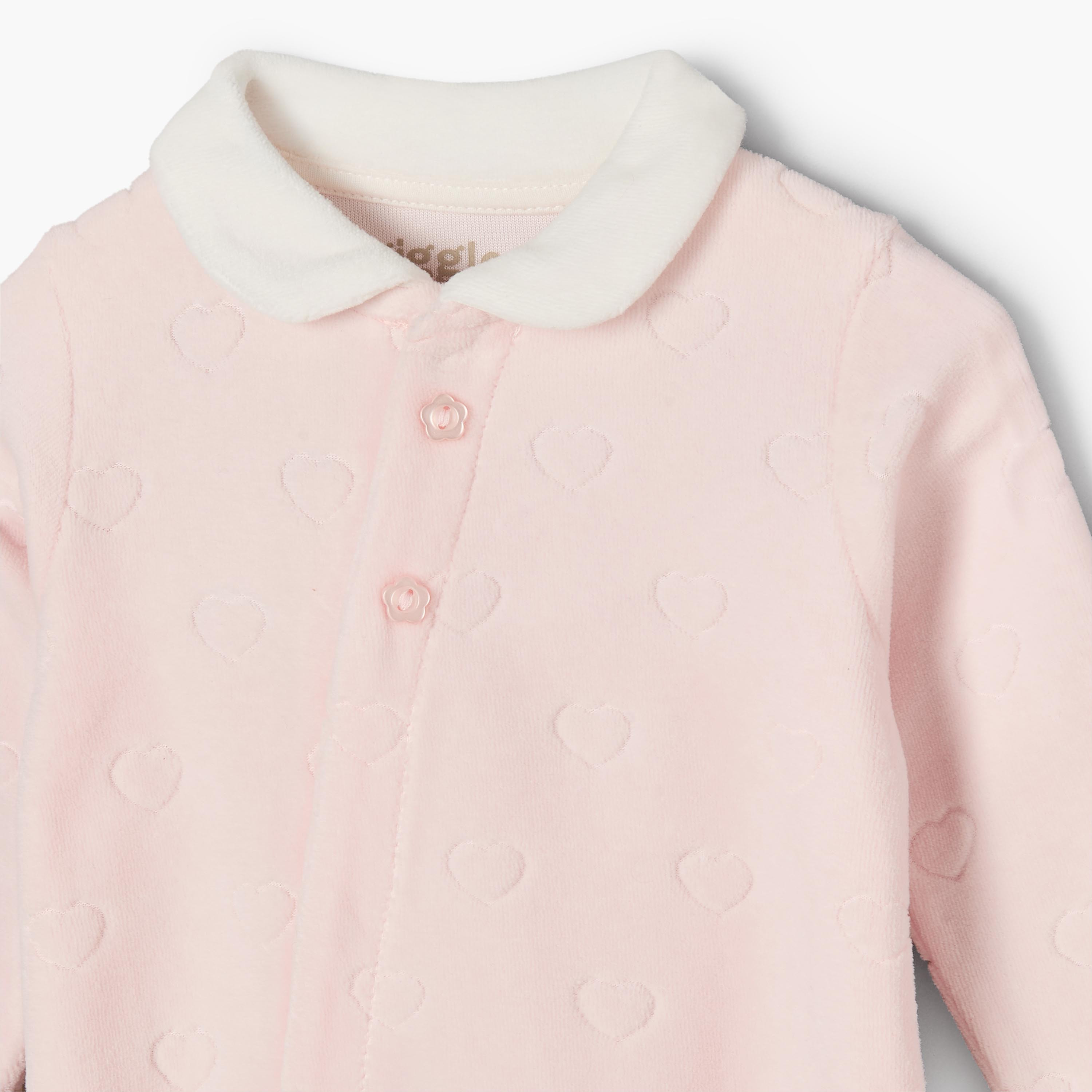 بدلة نوم قطن بياقة عادية وأكمام طويلة وأزرار إغلاق كبس من جيجلز-baby-girls-clothing-nightwear-sleepsuits-image-3
