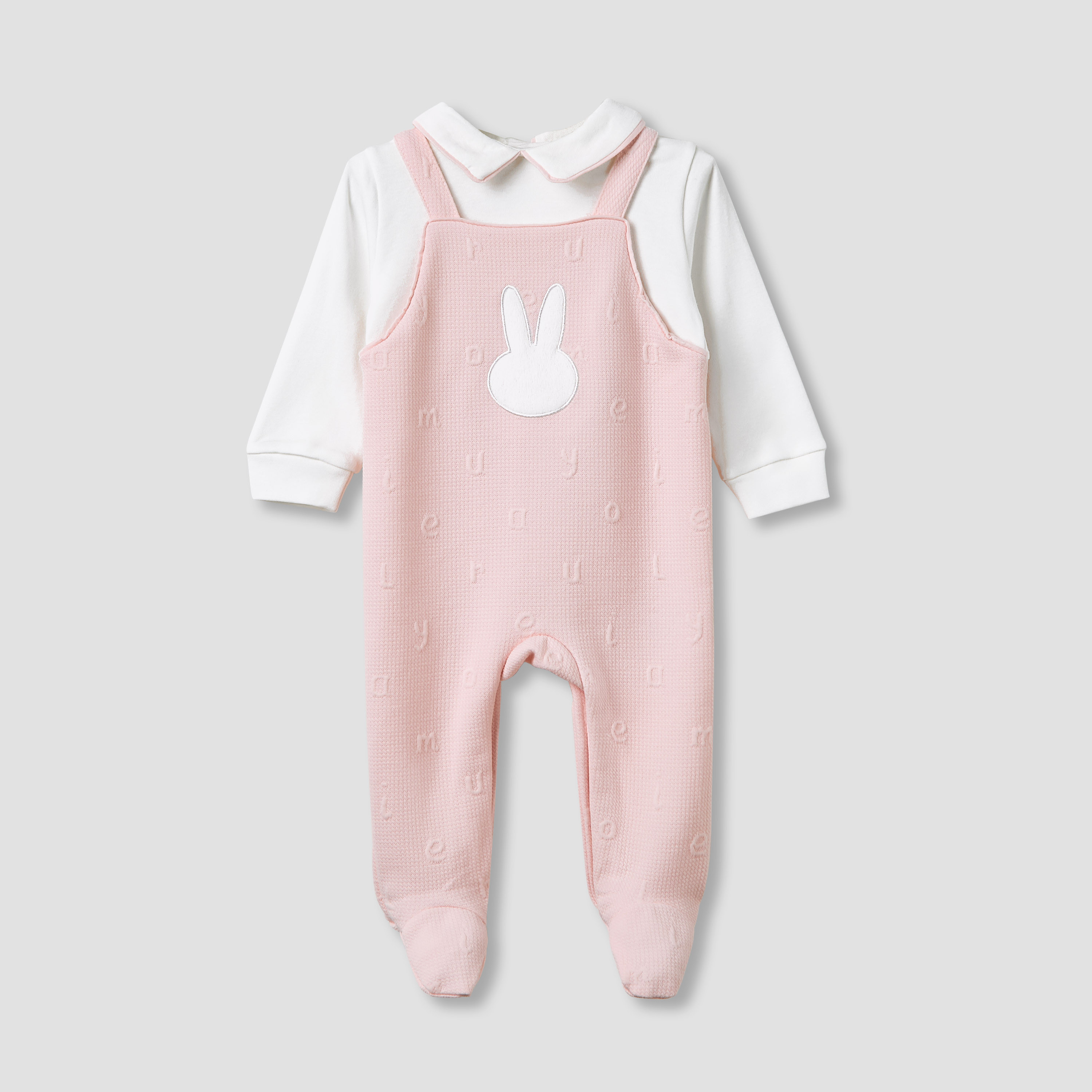 Giggles Collared Sleepsuit with Closed Feet - Cotton - Long Sleeves-baby-girls-clothing-nightwear-sleepsuits-image-1